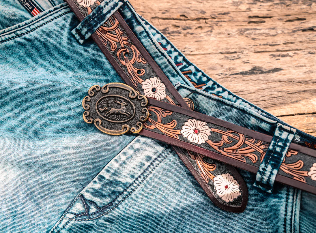 Artisan Brown Tooling Belt + Dual-Tone Wallet Gift Combo - Image 3
