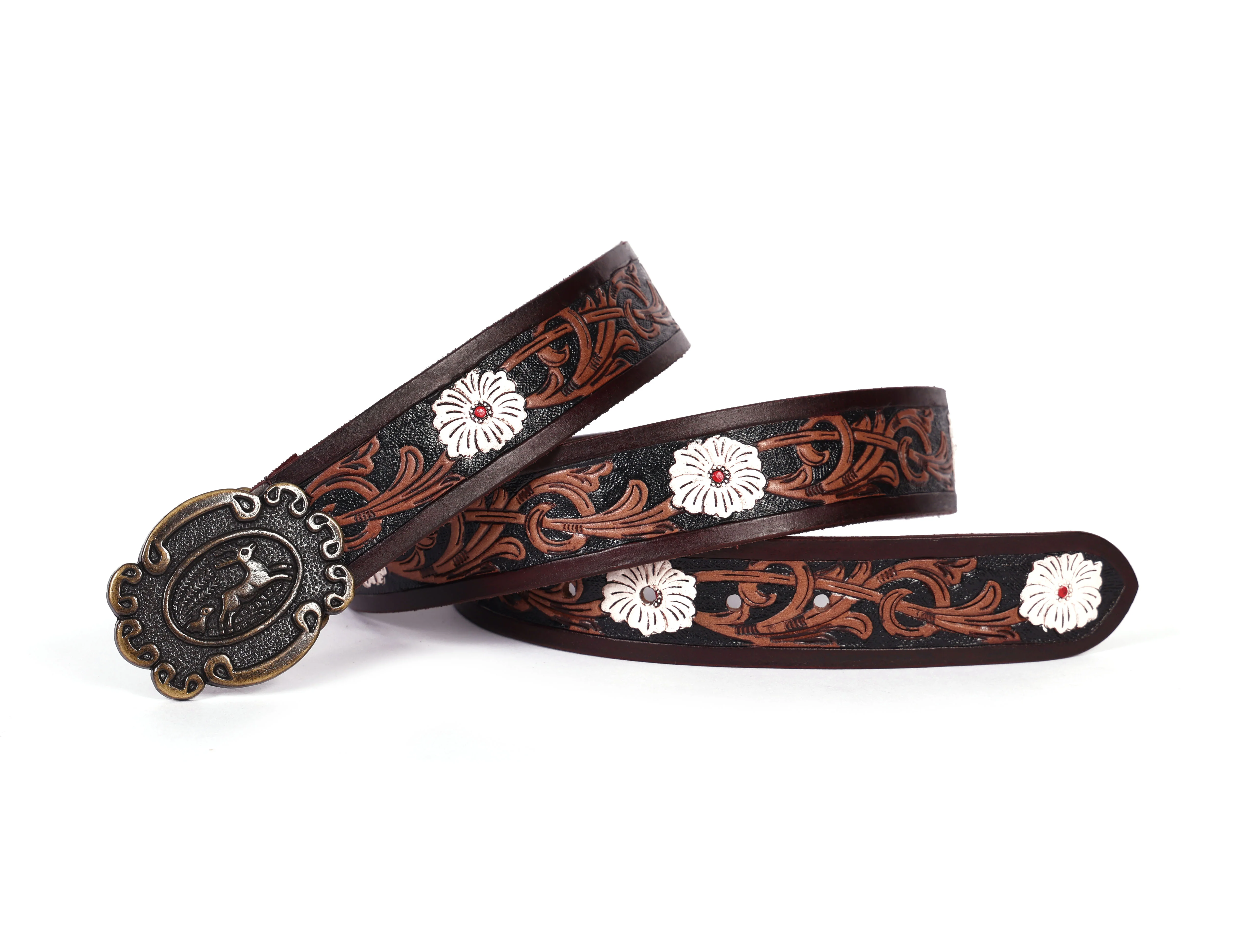 Artisan Brown Tooling Belt + Dual-Tone Wallet Gift Combo - Image 5