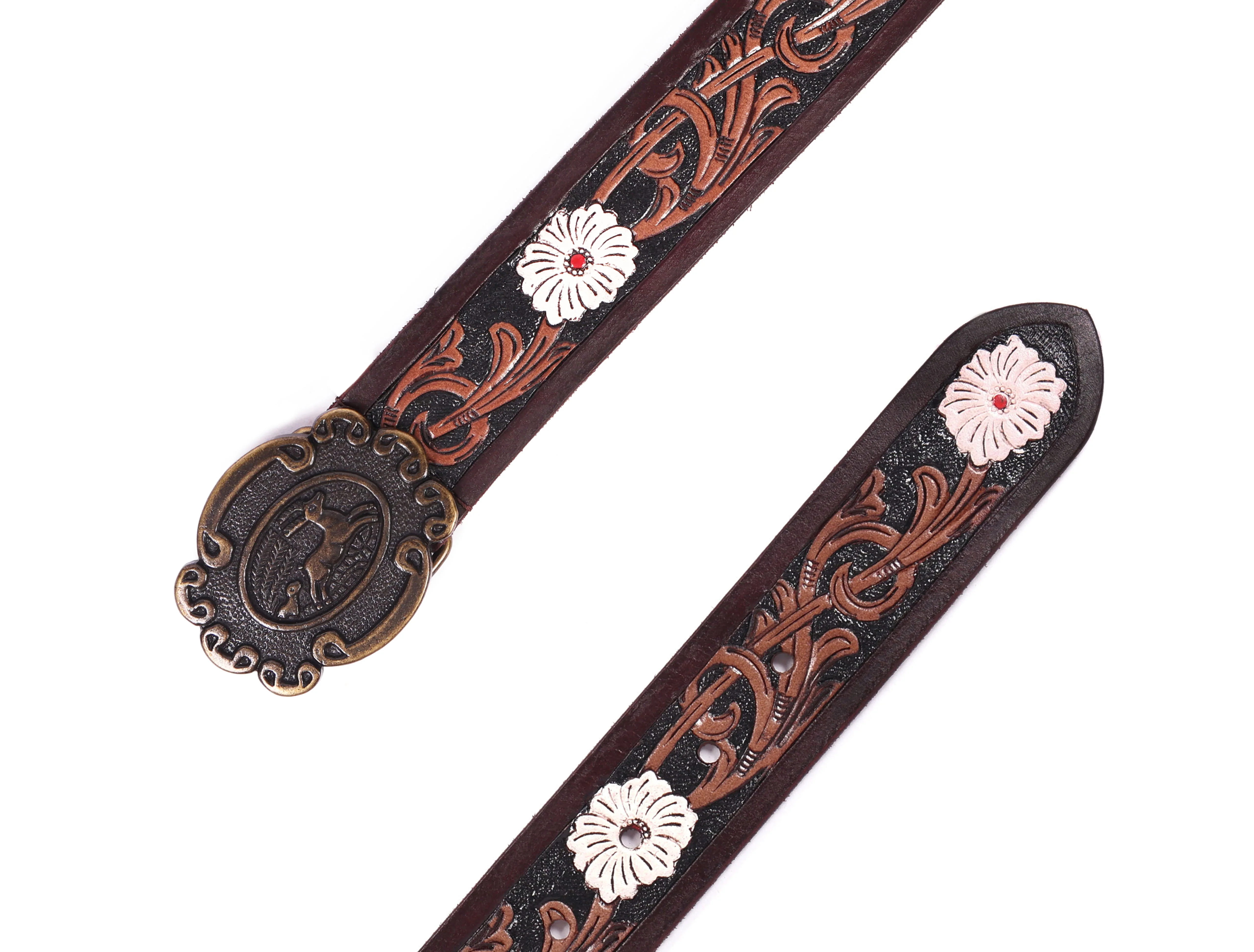 Artisan Brown Tooling Belt + Dual-Tone Wallet Gift Combo - Image 7