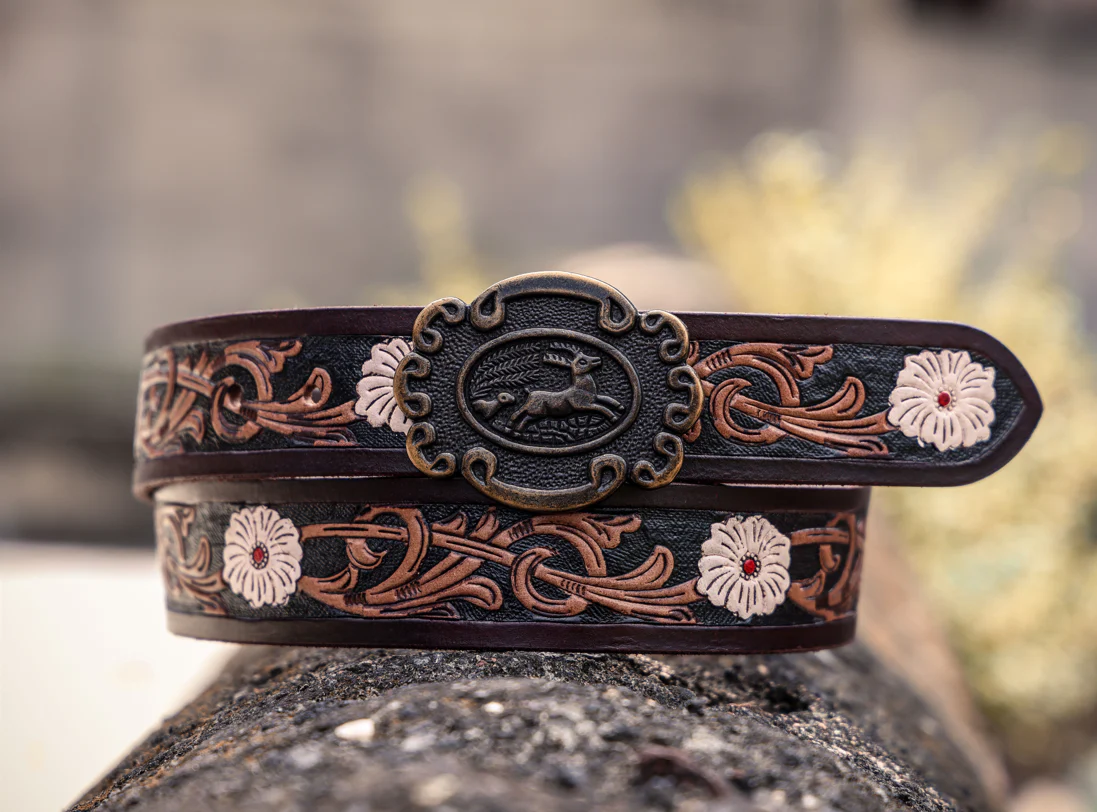 Artisan Brown Tooling Belt + Dual-Tone Wallet Gift Combo - Image 8