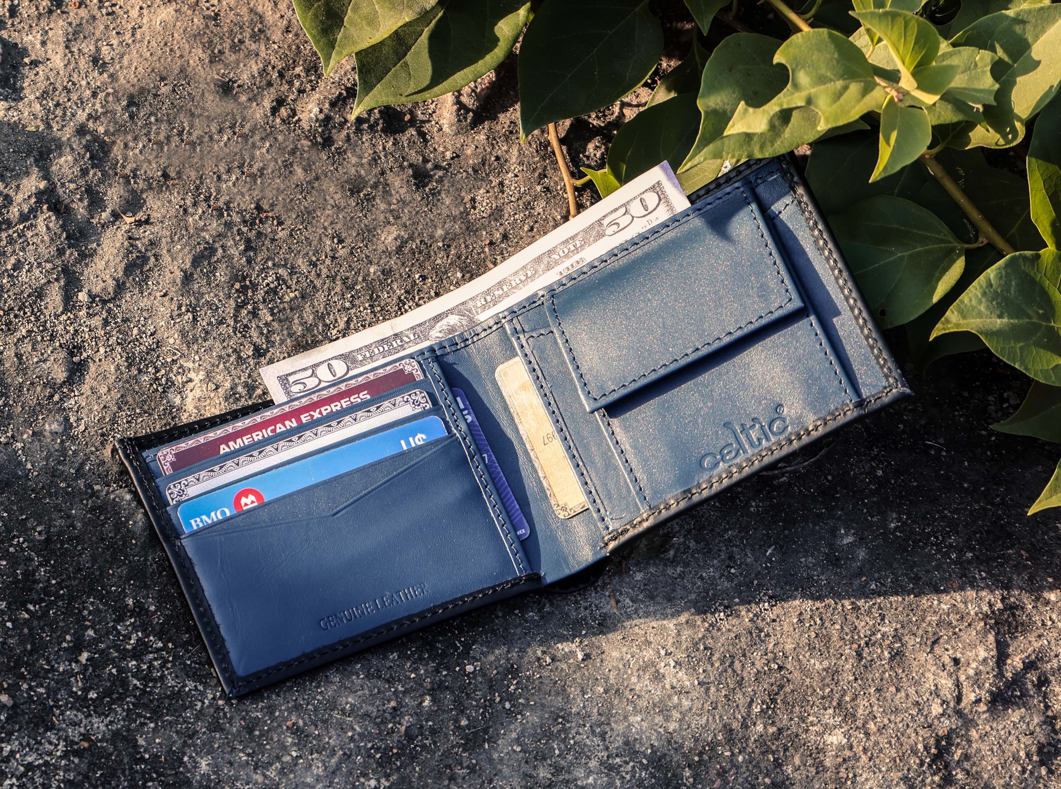 Celtic  Genuine Leather Bi-Fold Wallet with Coin Pocket | Stylish Men’s Wallet - Image 4