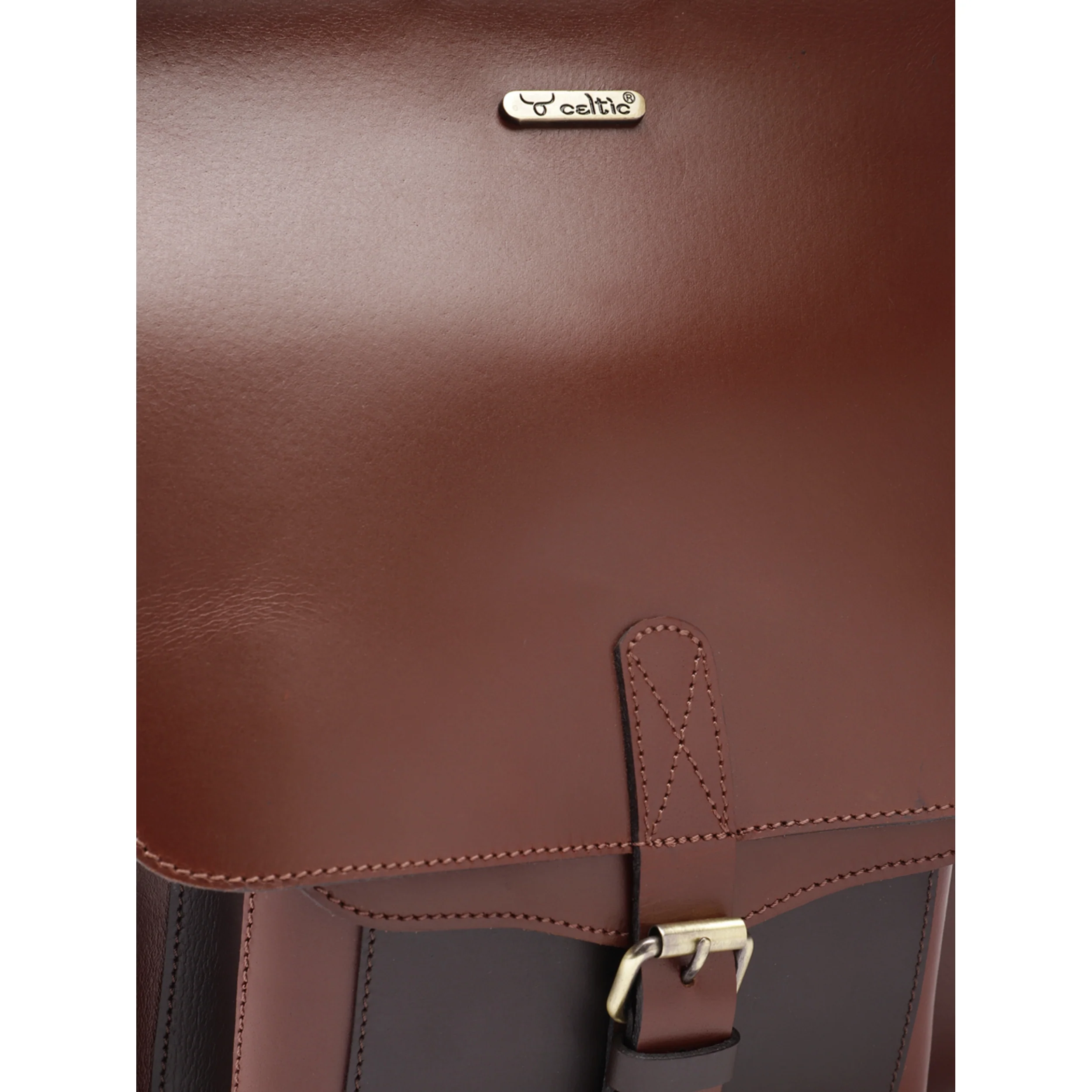 Premium Genuine  Leather Everyday Backpack with Secure Flap Closure - Image 8