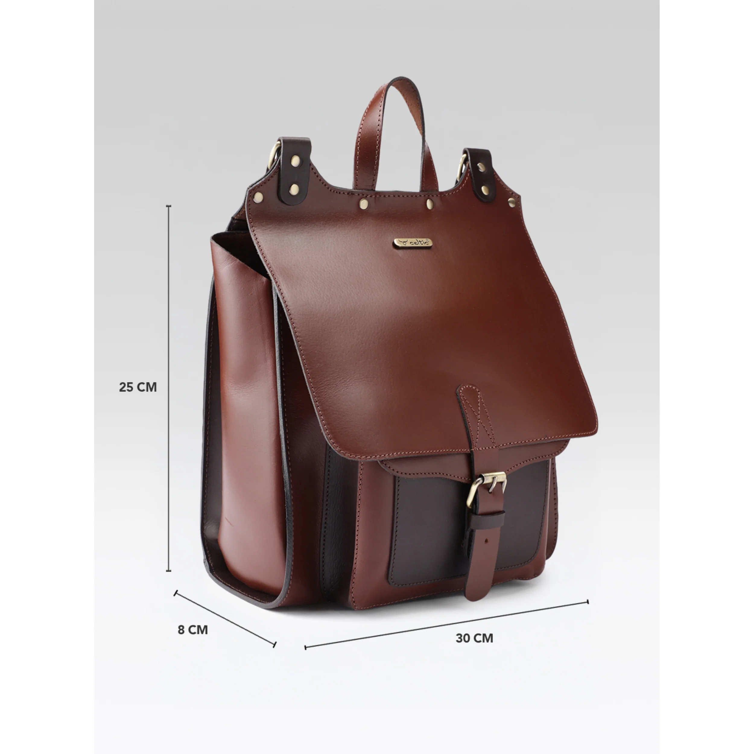 Premium Genuine  Leather Everyday Backpack with Secure Flap Closure - Image 9