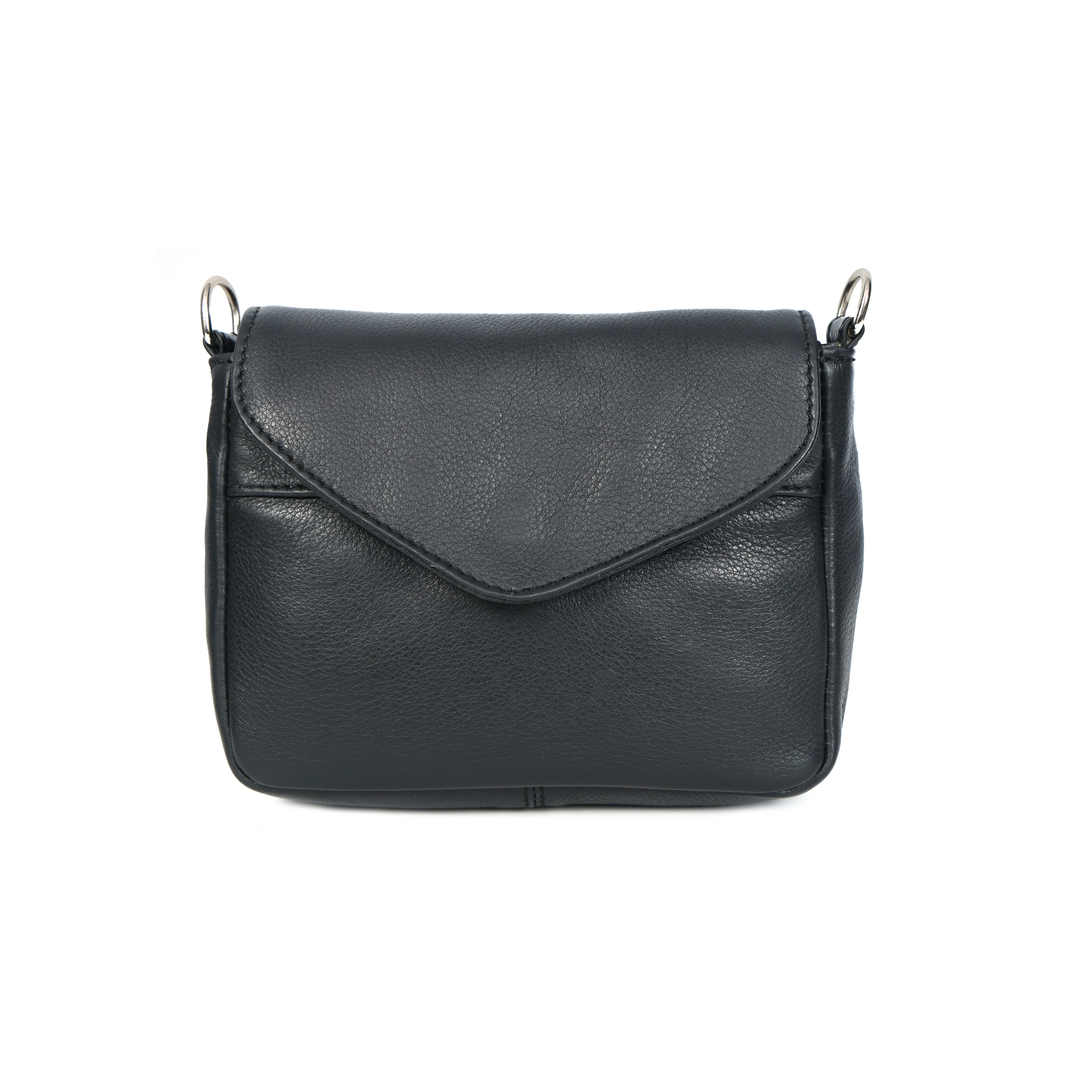 Premium Genuine Leather Flap Crossbody Bag with Adjustable Strap & Zip Pockets - Image 5
