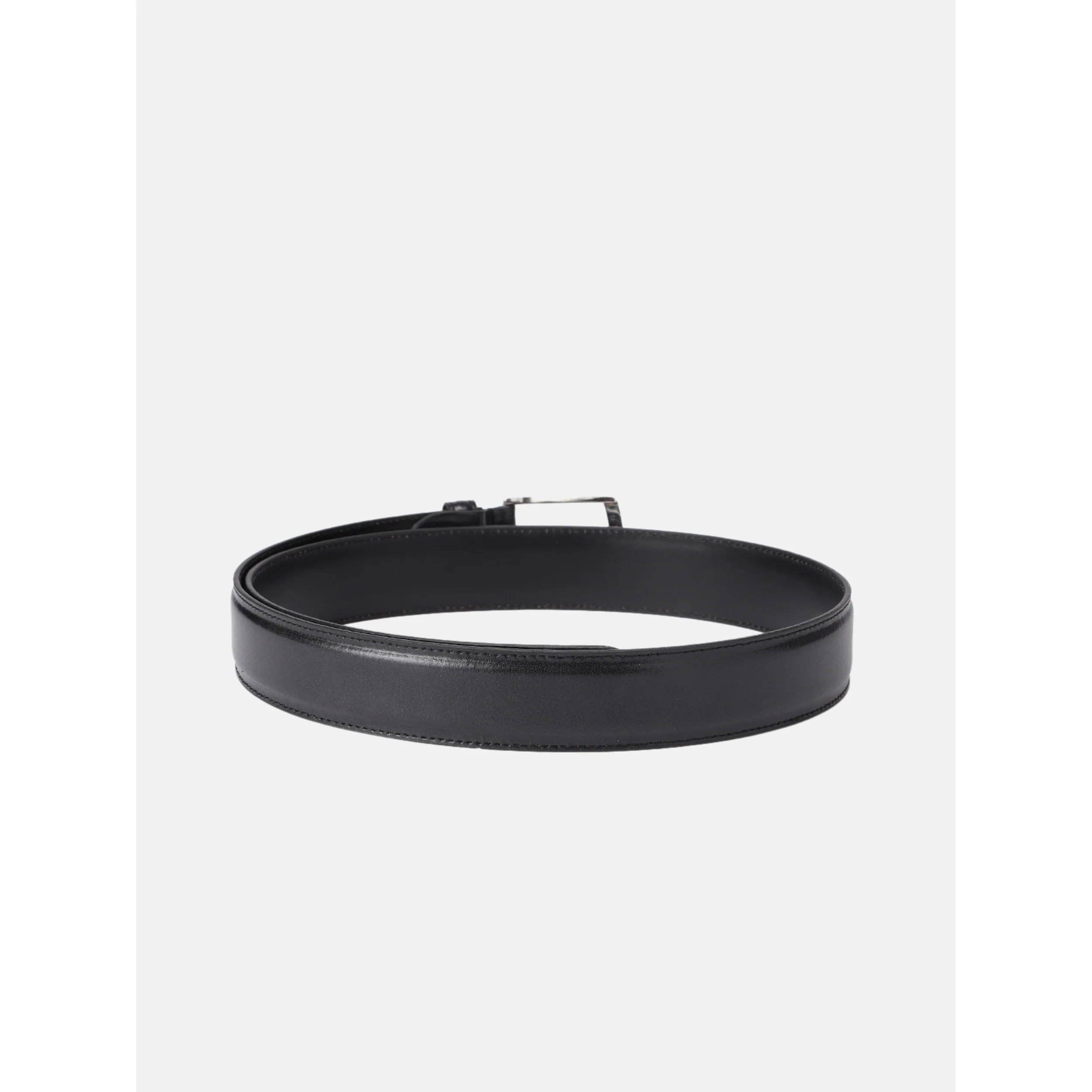 Unisex Genuine Leather Black Waist Accessory Durable Metal Buckle Formal Casual Wear - Image 3