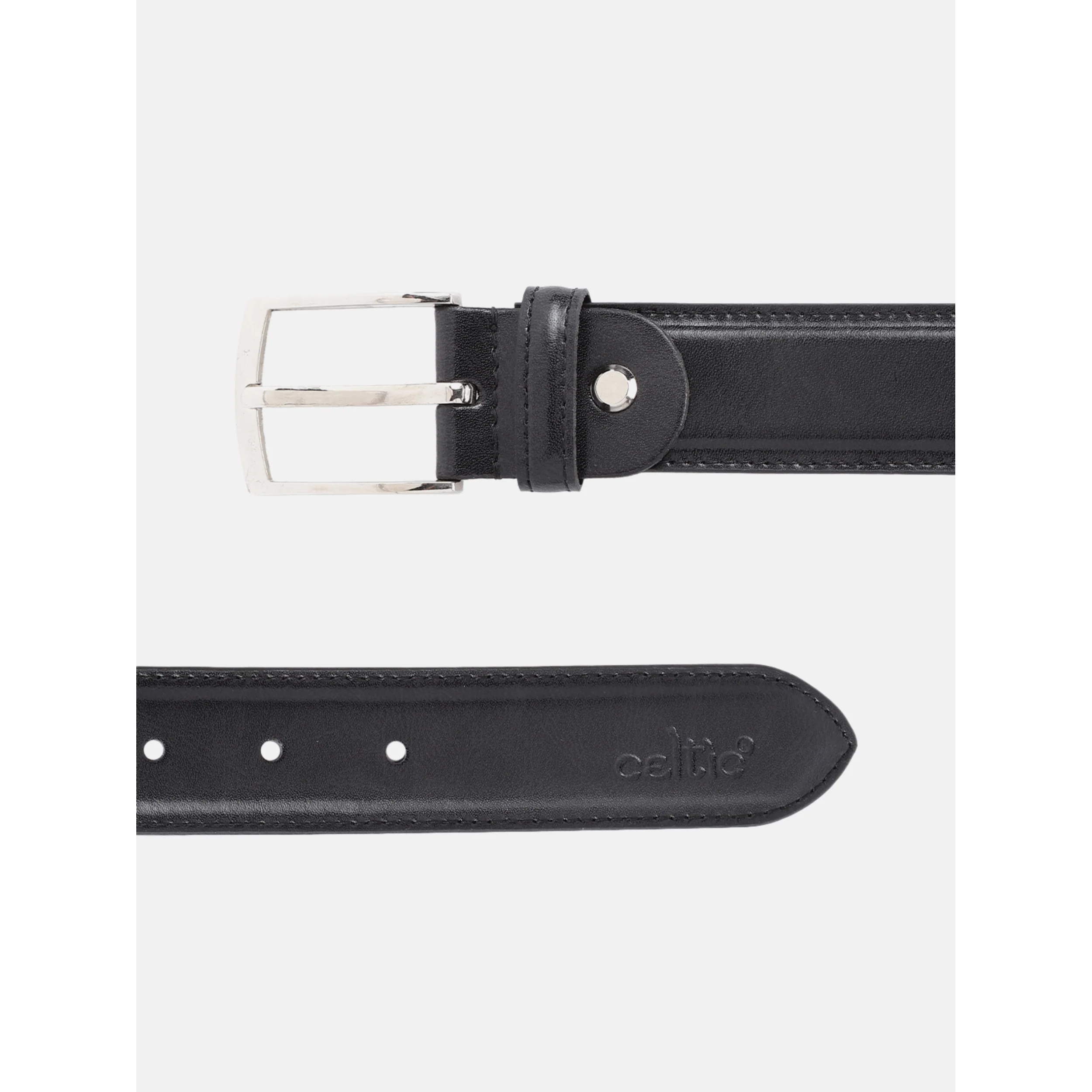 Unisex Genuine Leather Black Waist Accessory Durable Metal Buckle Formal Casual Wear - Image 4