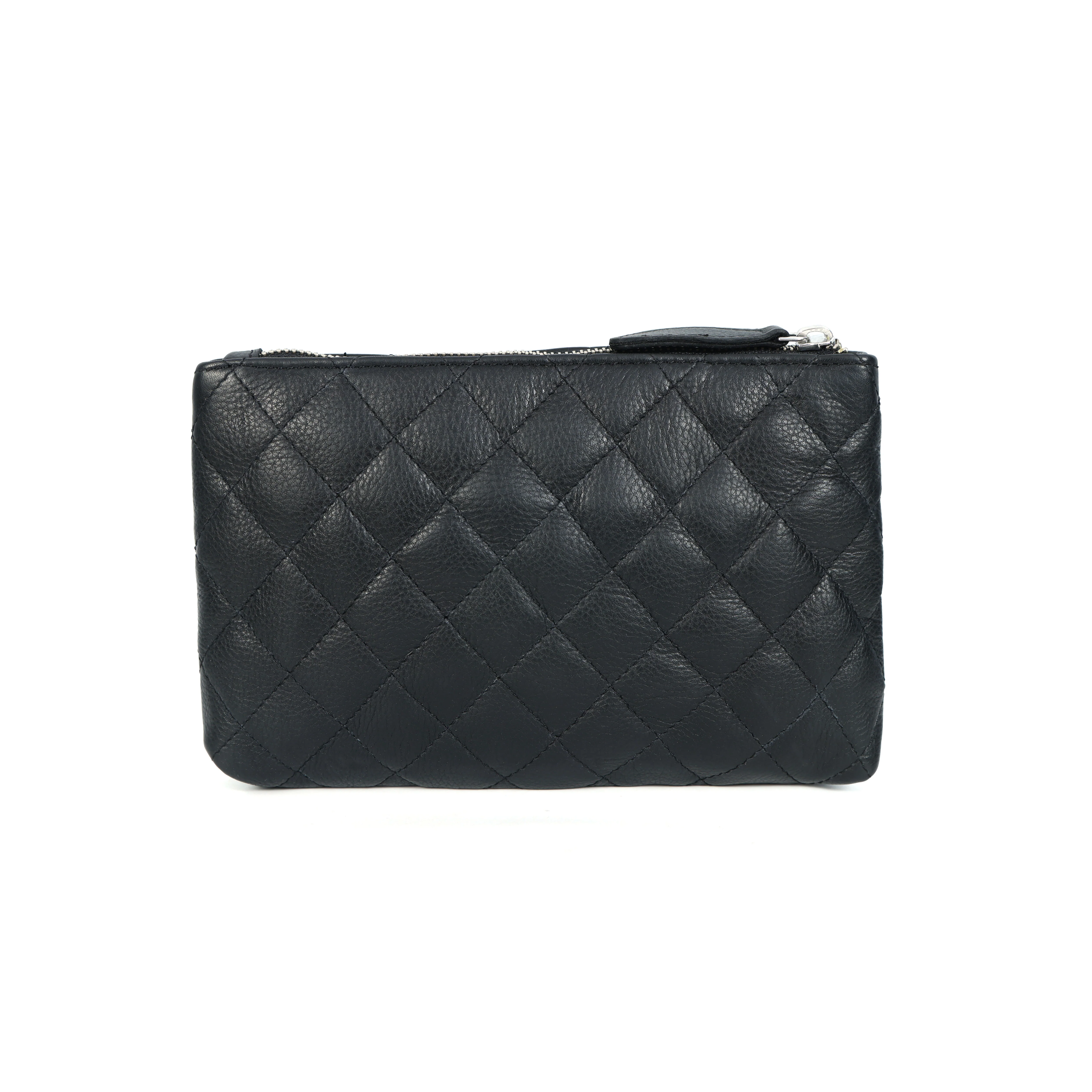 Elegant Quilted Black Leather Clutch Chic Evening & Party Essential - Image 3