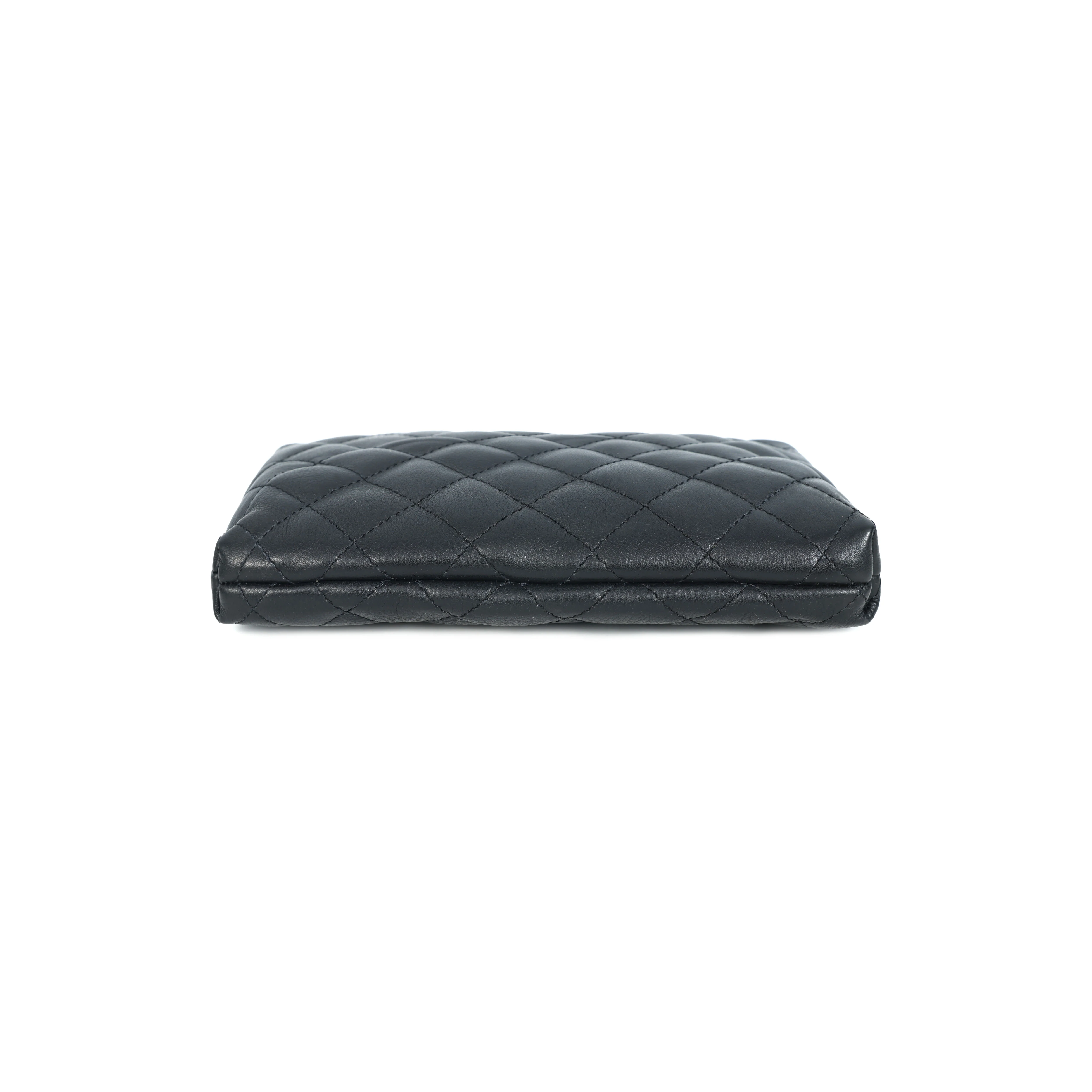 Elegant Quilted Black Leather Clutch Chic Evening & Party Essential - Image 6