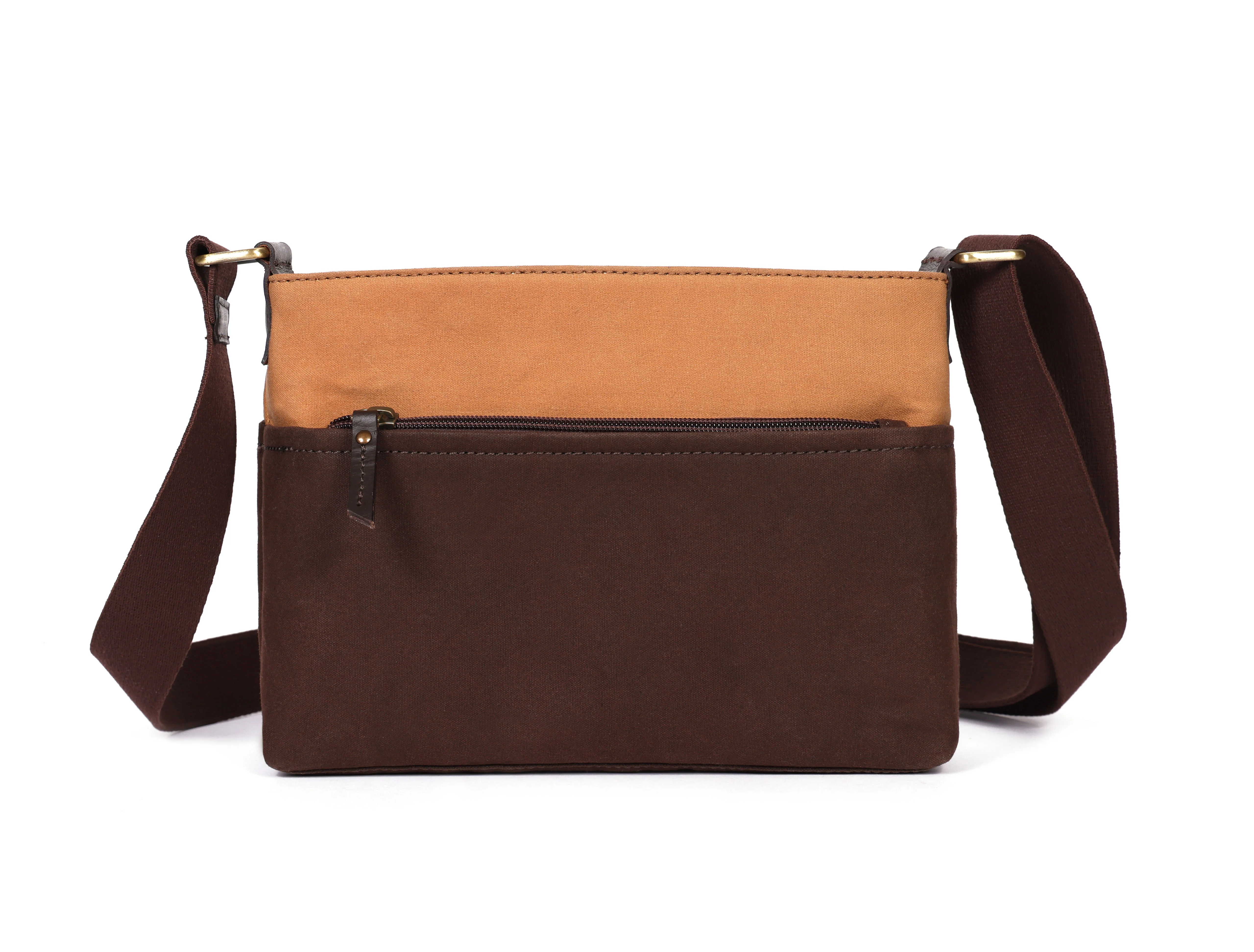 Premium Export Quality Canvas & Leather Crossbody Sling Bag with Multiple Zip Pockets | Travel Everyday Use - Image 3