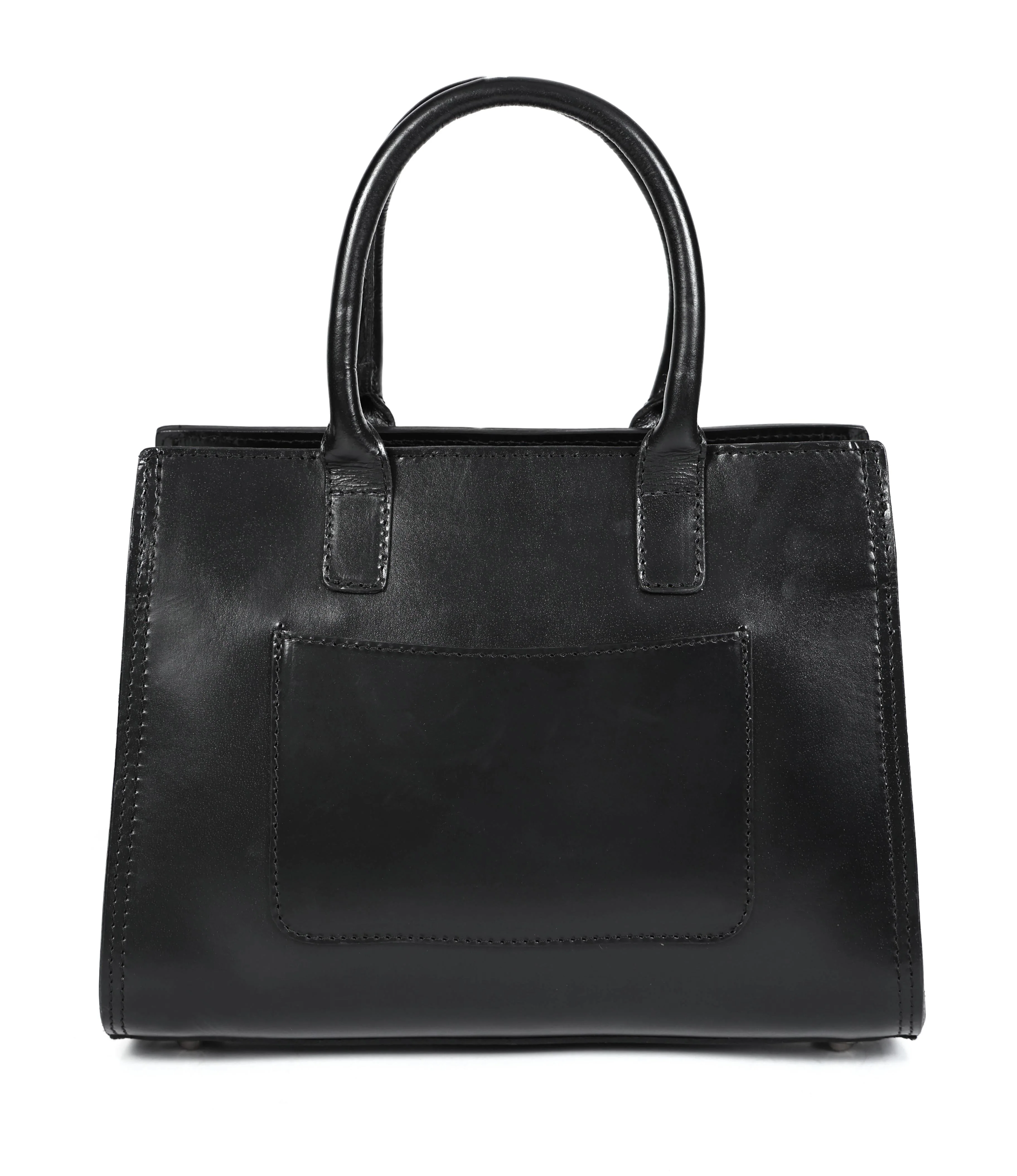 Premium Genuine Leather Tote with Floral Embossing, Top Handles, Zip Closure - Image 4