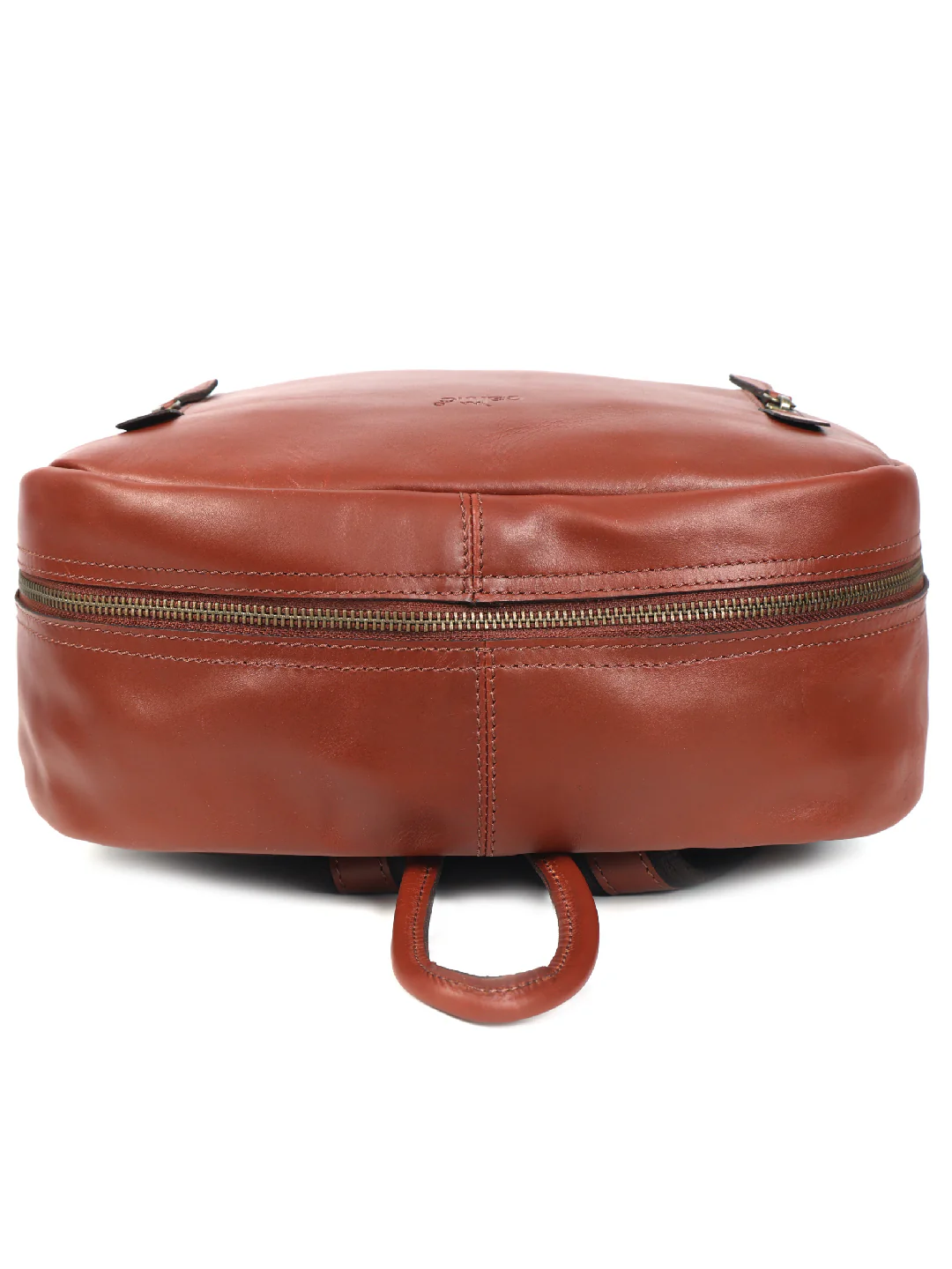 Premium Genuine Leather Laptop Backpack with Dual Front Zippers & Padded Interior - Image 3