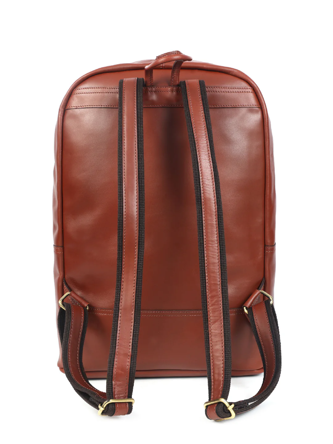 Premium Genuine Leather Laptop Backpack with Dual Front Zippers & Padded Interior - Image 4