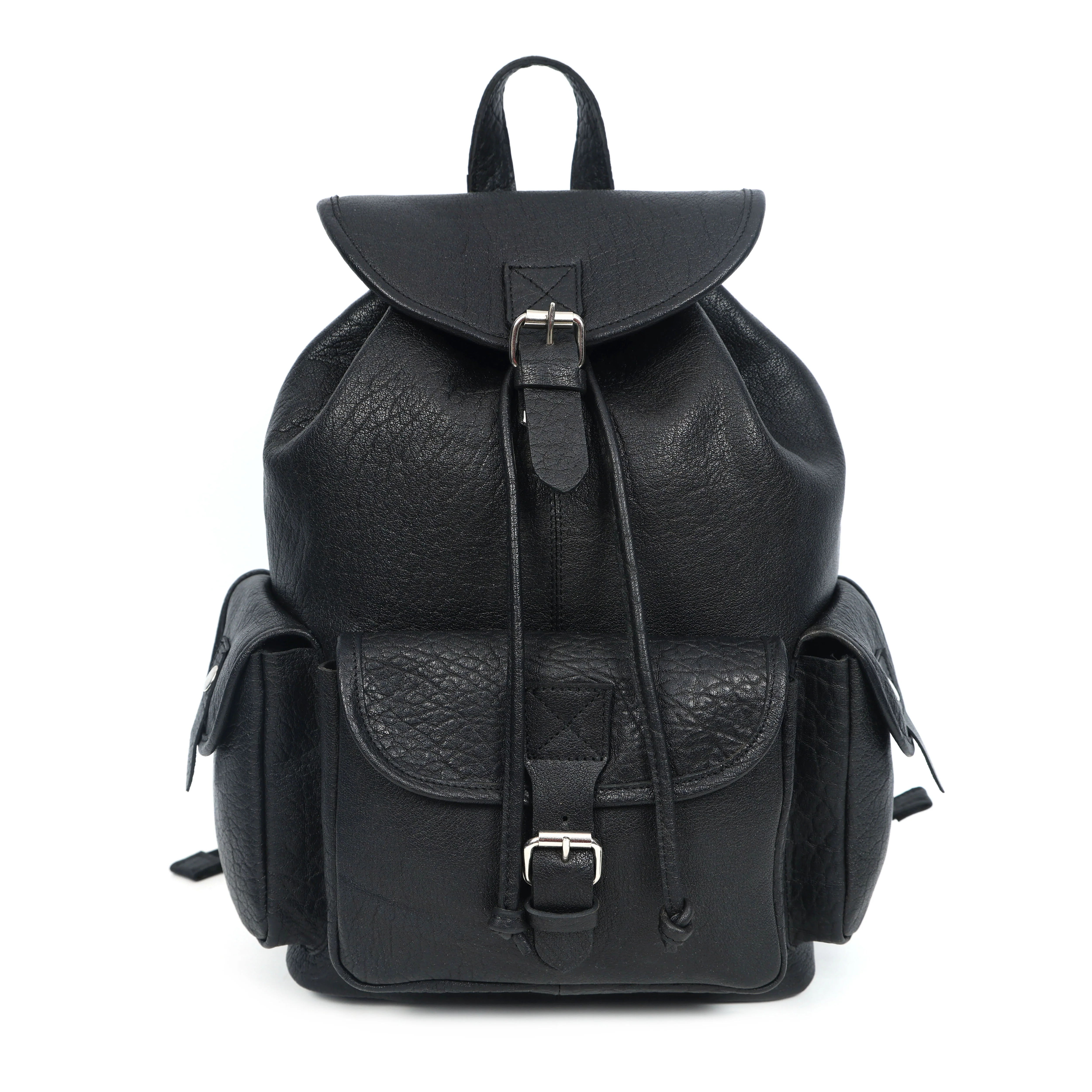 Premium Genuine Black Leather Backpack: Timeless Style and Versatility - Image 2