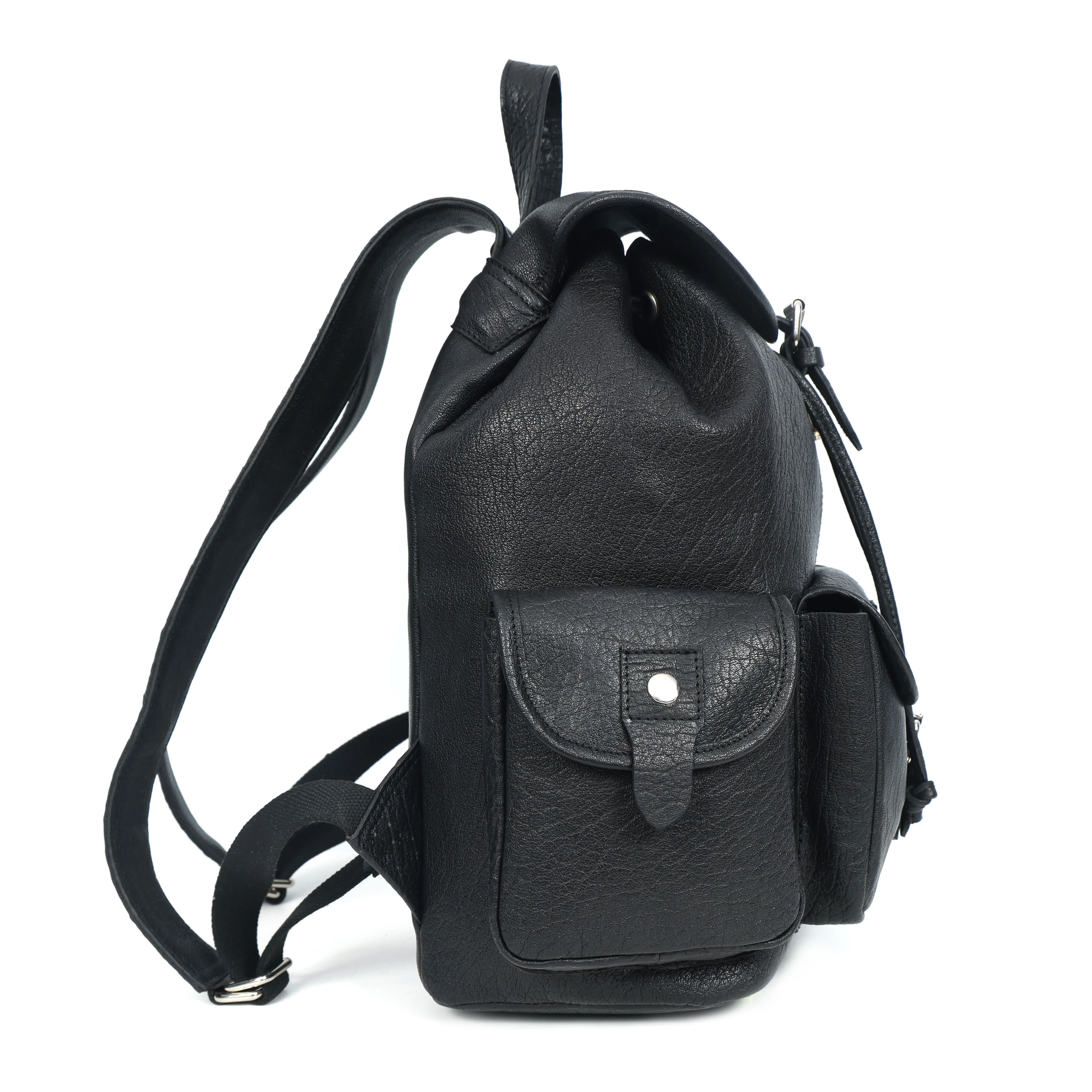 Premium Genuine Black Leather Backpack: Timeless Style and Versatility - Image 5