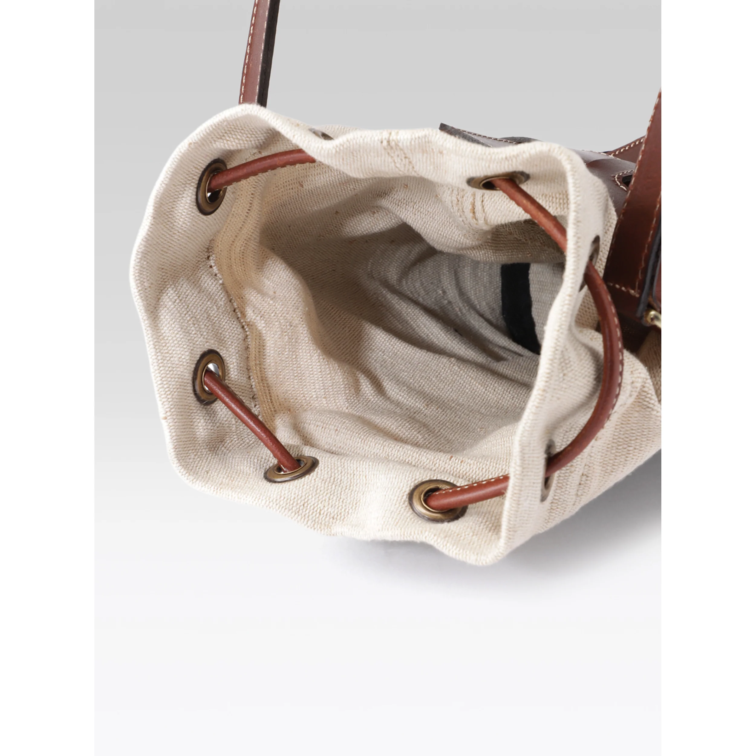Premium Genuine Brown Leather Bucket Bag with Shearling Interior  Stylish & Durable - Image 6