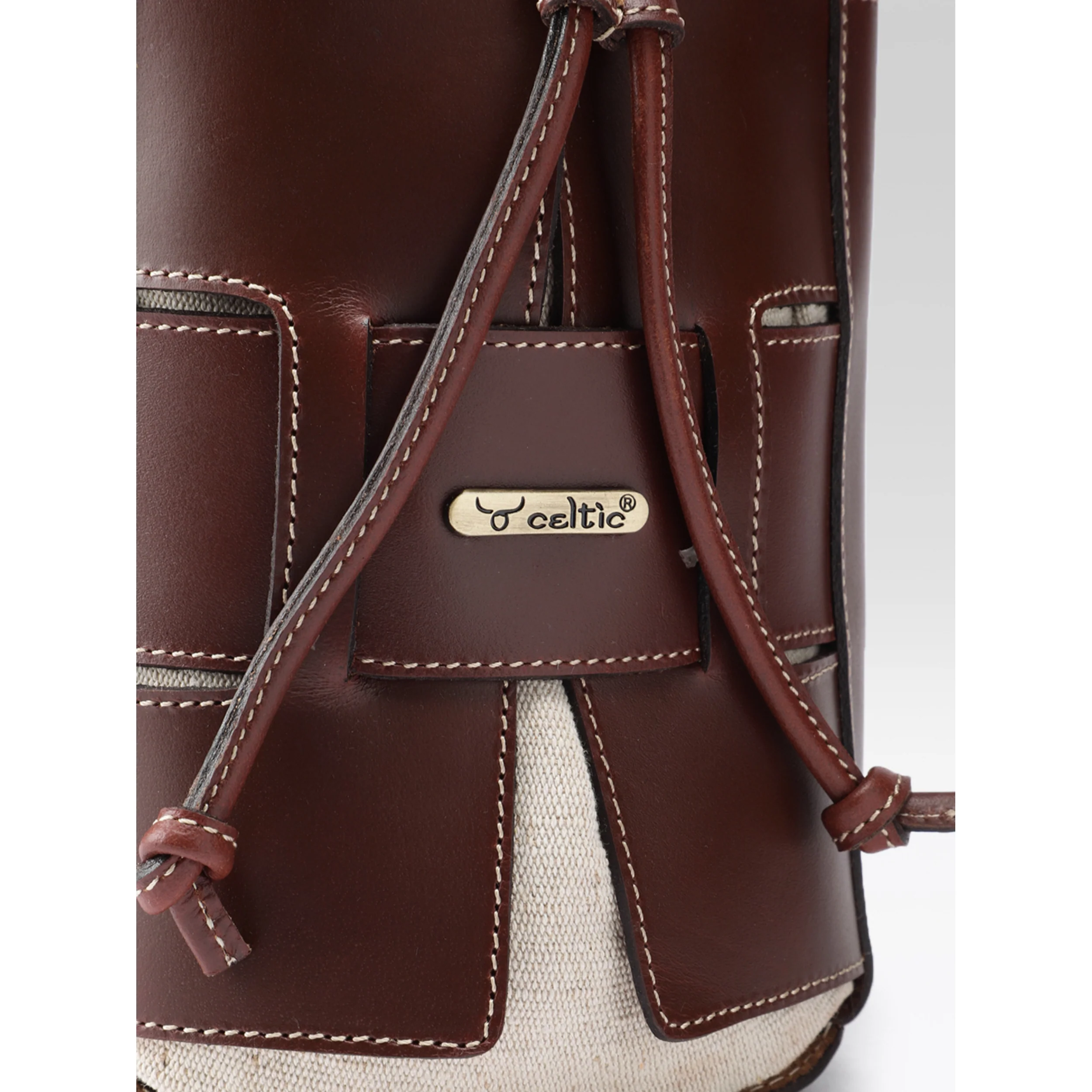 Premium Genuine Brown Leather Bucket Bag with Shearling Interior  Stylish & Durable - Image 8