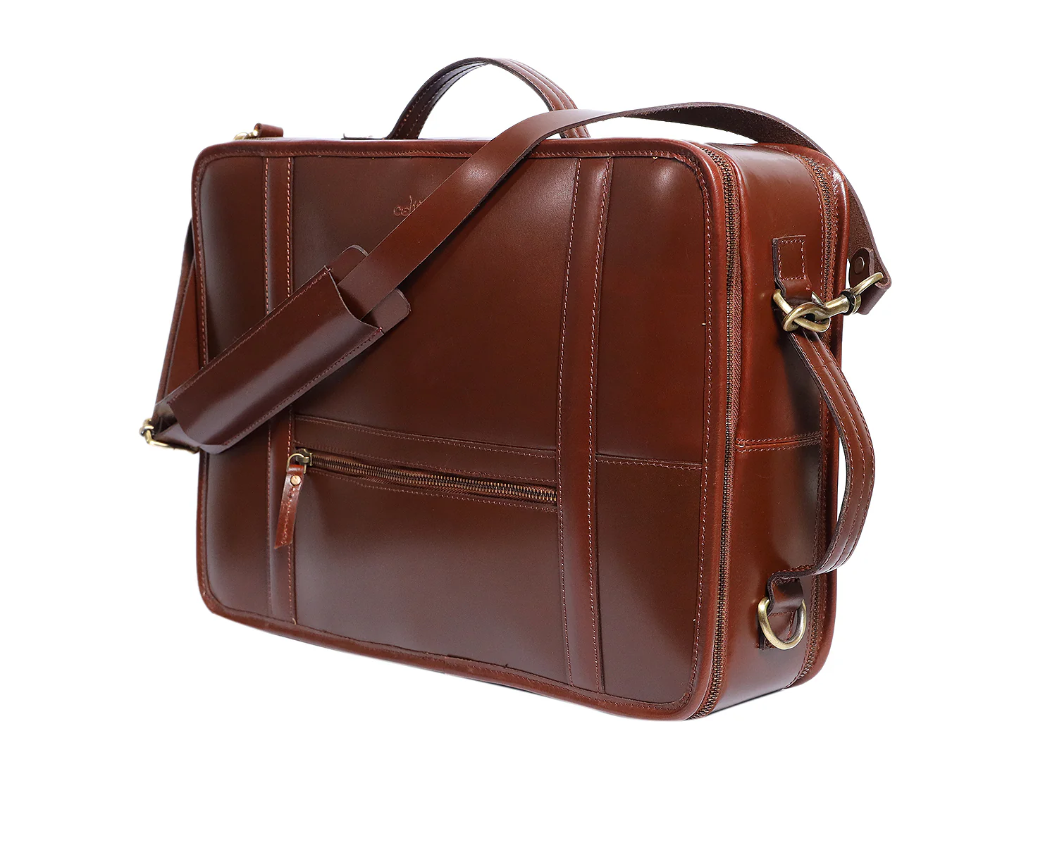 Premium Full-Grain Leather DSLR Camera Messenger & Travel Photography Bag - Image 4