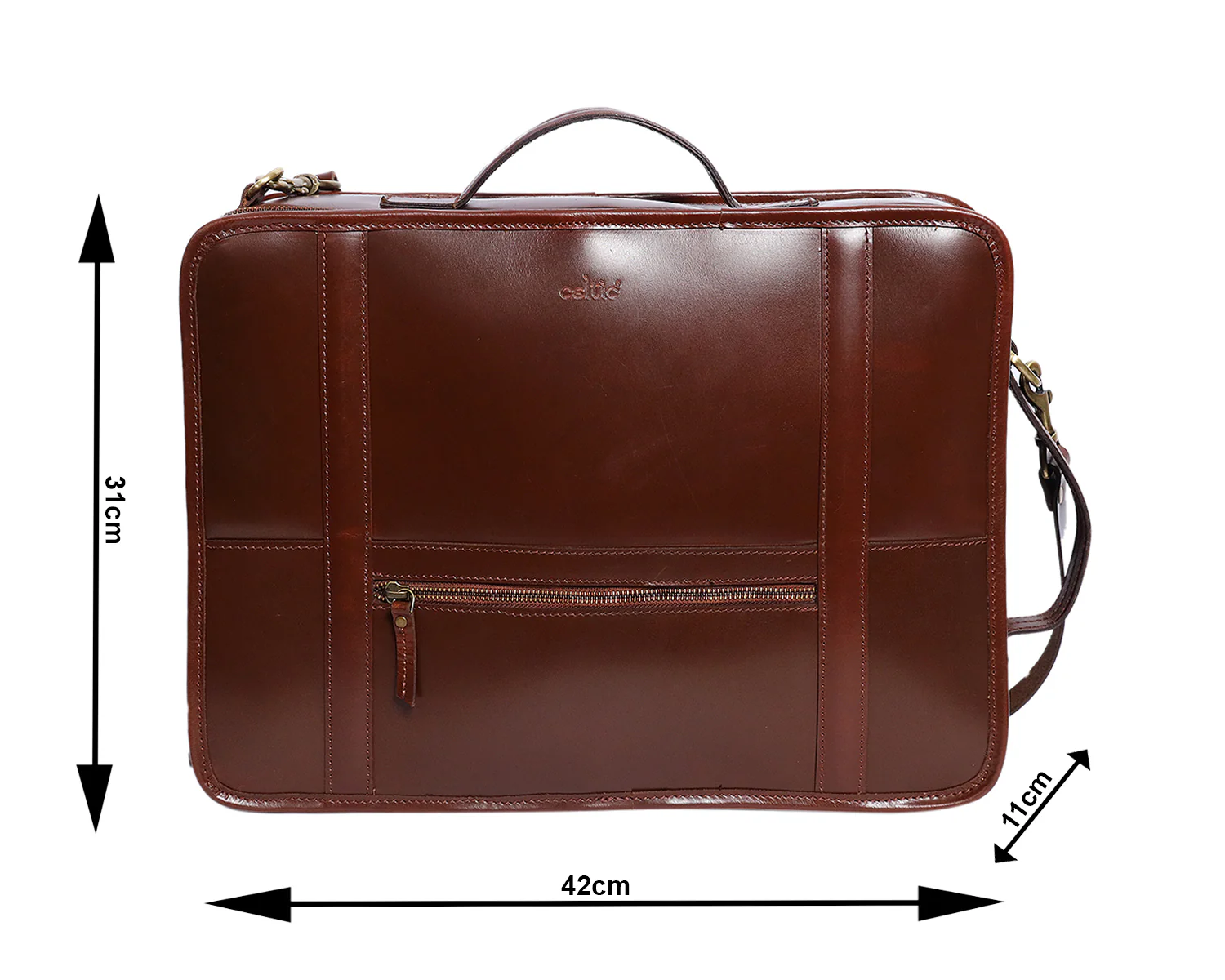 Premium Full-Grain Leather DSLR Camera Messenger & Travel Photography Bag - Image 6