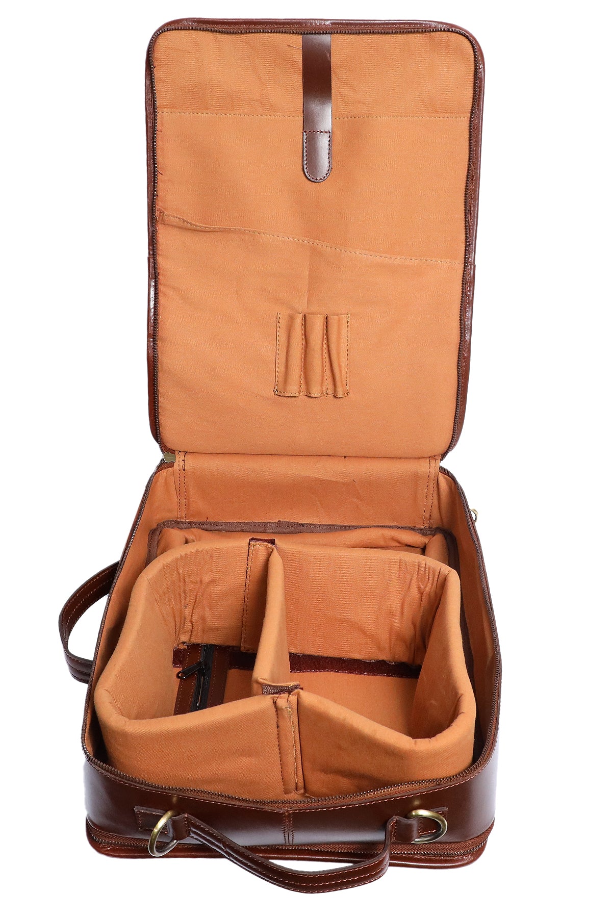 Premium Full-Grain Leather DSLR Camera Messenger & Travel Photography Bag - Image 8