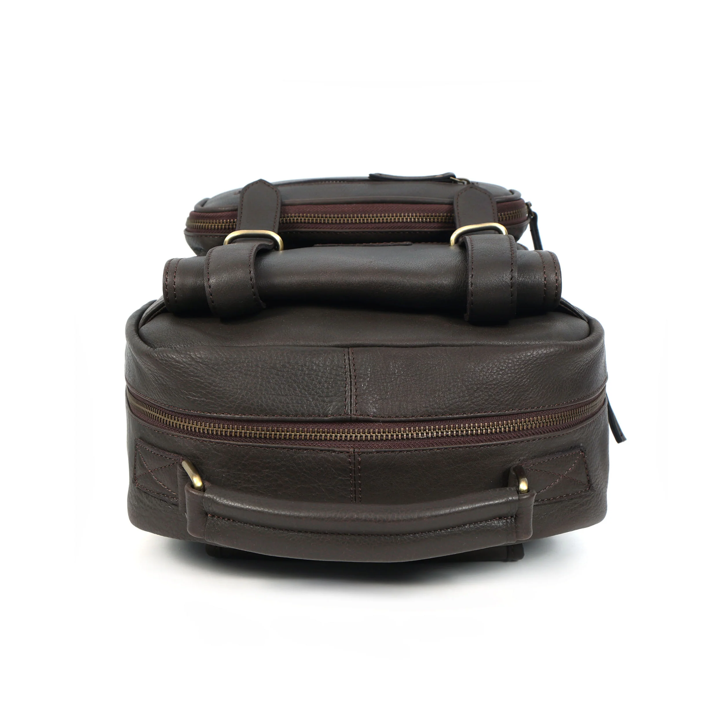 Premium Genuine Leather Backpack with Laptop Compartment & Multiple Zip Pockets - Image 11
