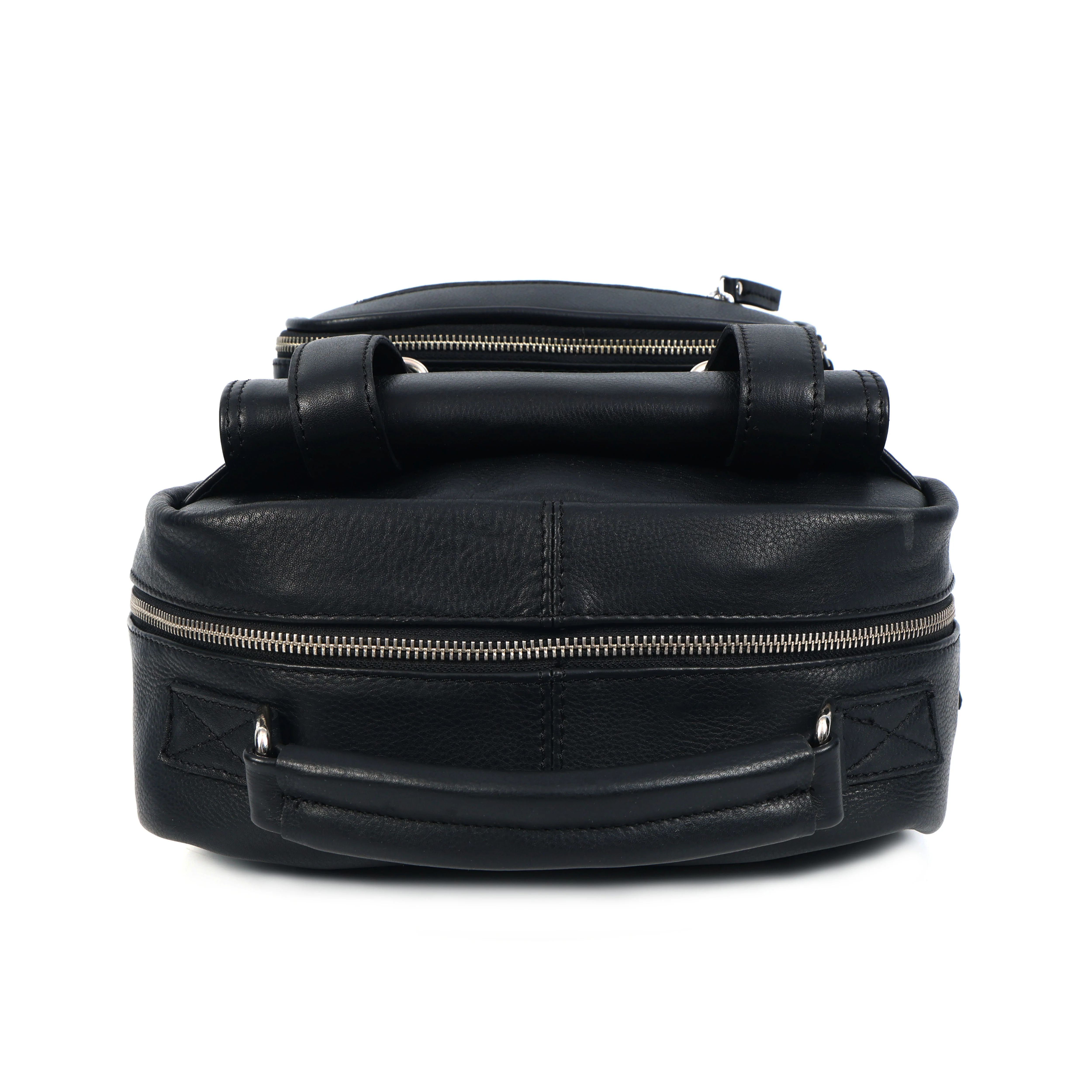 Premium Genuine Leather Backpack with Laptop Compartment & Multiple Zip Pockets - Image 5