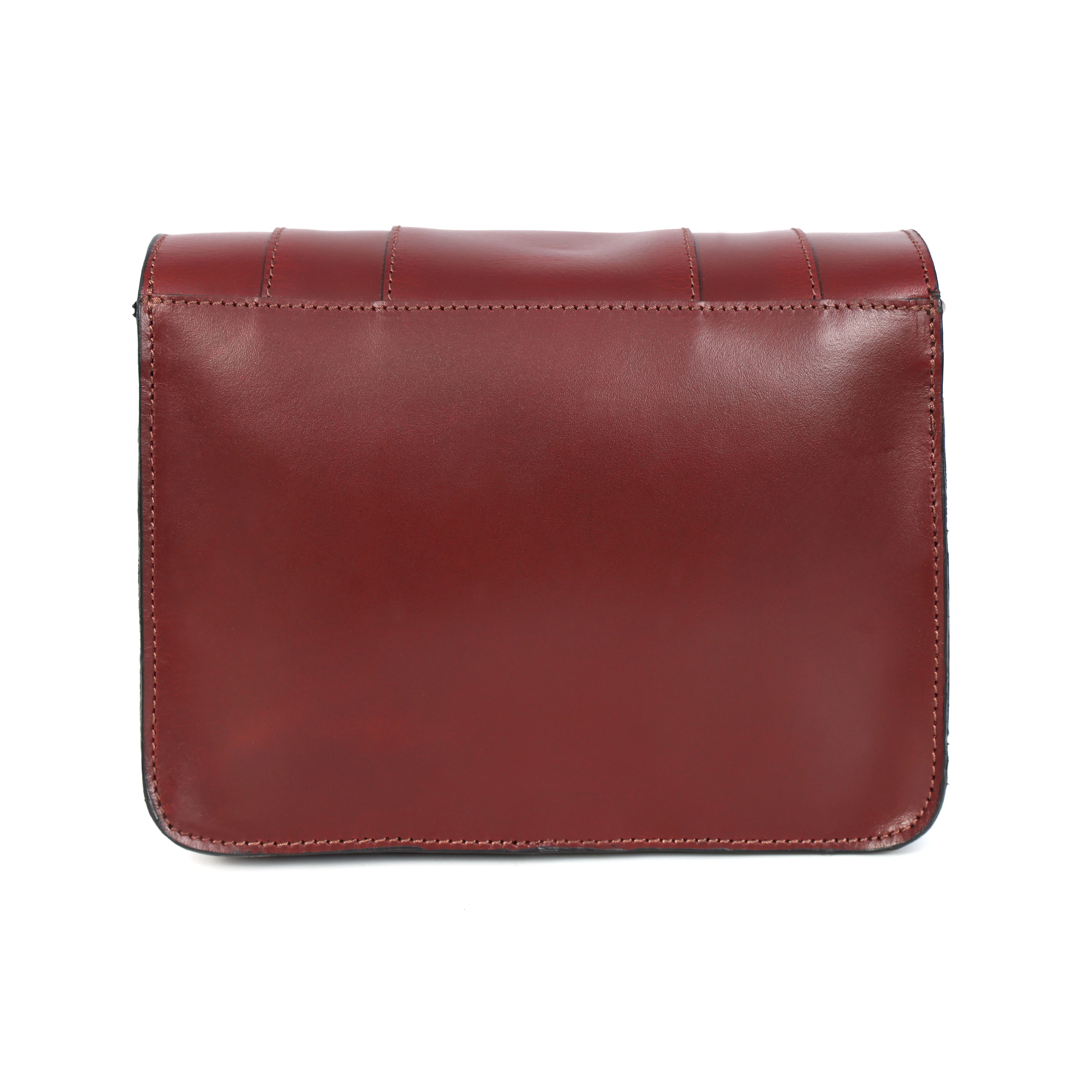 Premium Export Genuine Leather Crossbody Satchel Bag with Lock Closure & Adjustable Strap - Image 4