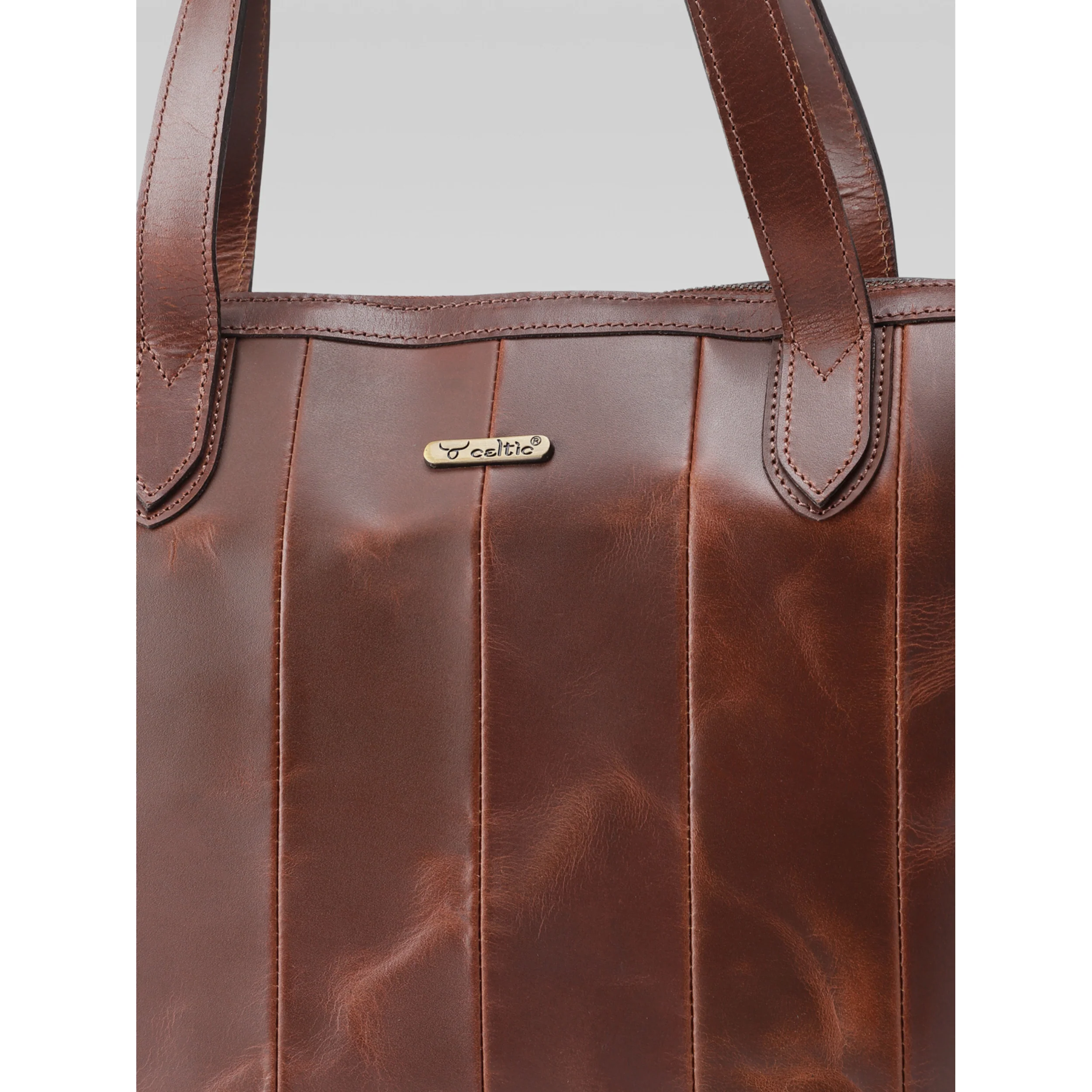 Premium Genuine Leather Tote Bag for Women |  Inner Zip Pocket - Image 8