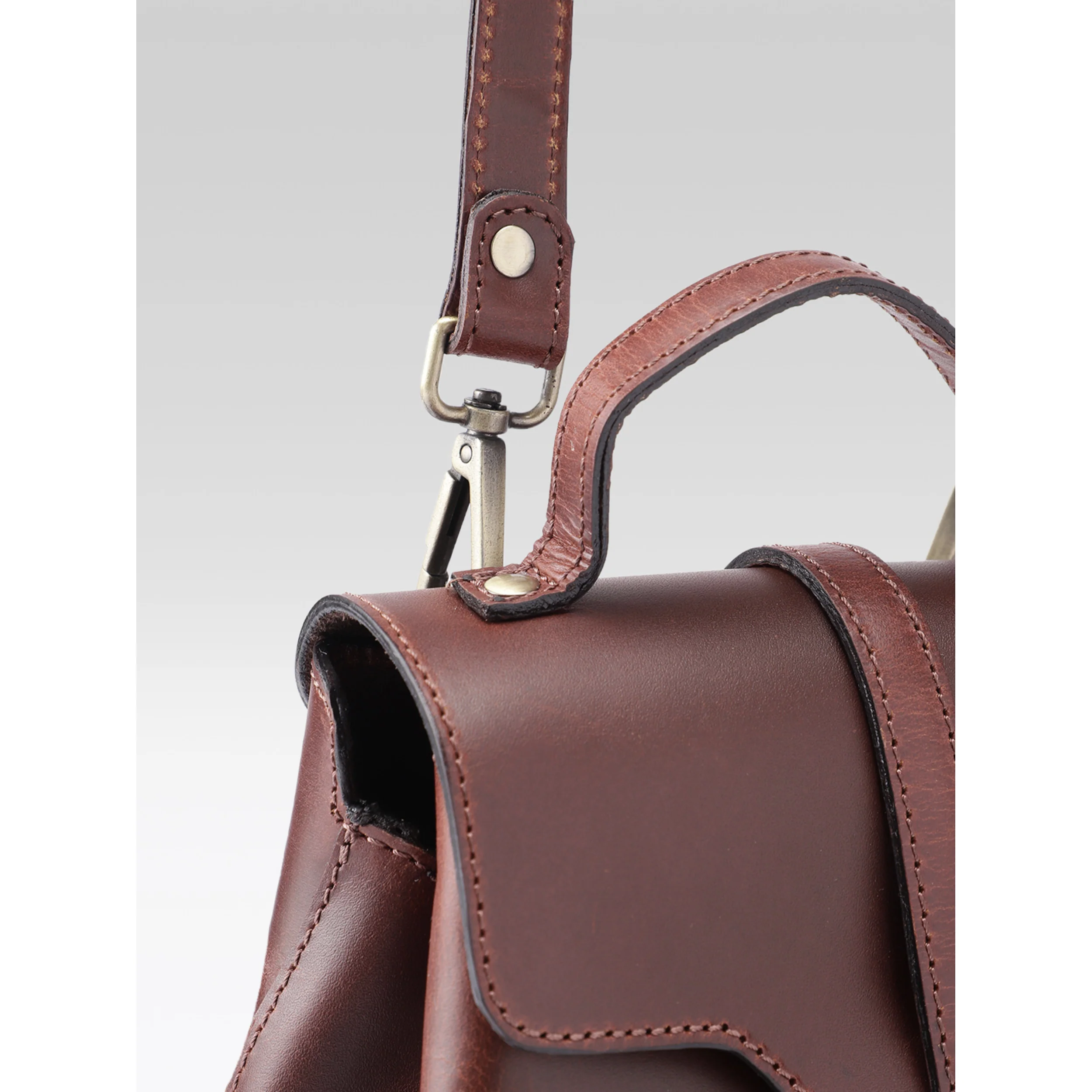 Premium Genuine Leather Mini Backpack for Women with Flap Closure - Image 6