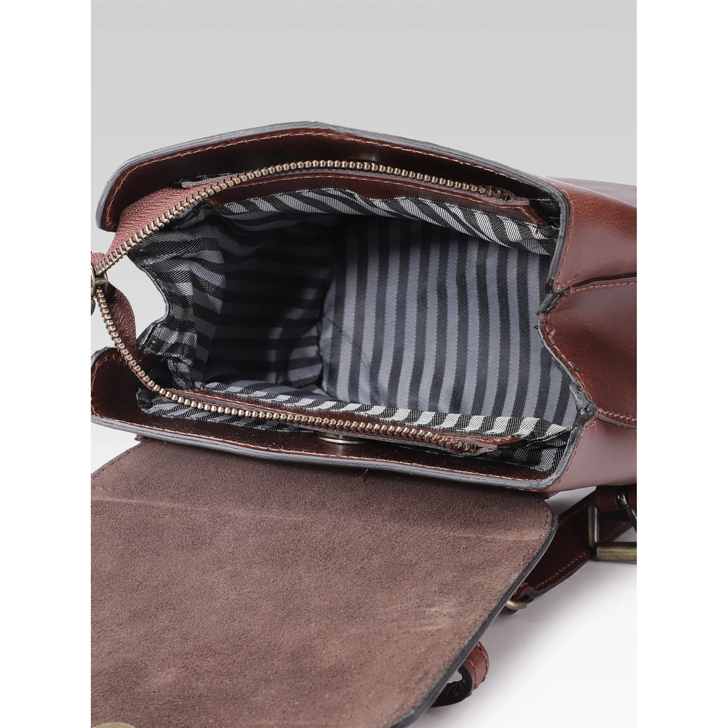 Premium Genuine Leather Mini Backpack for Women with Flap Closure - Image 7