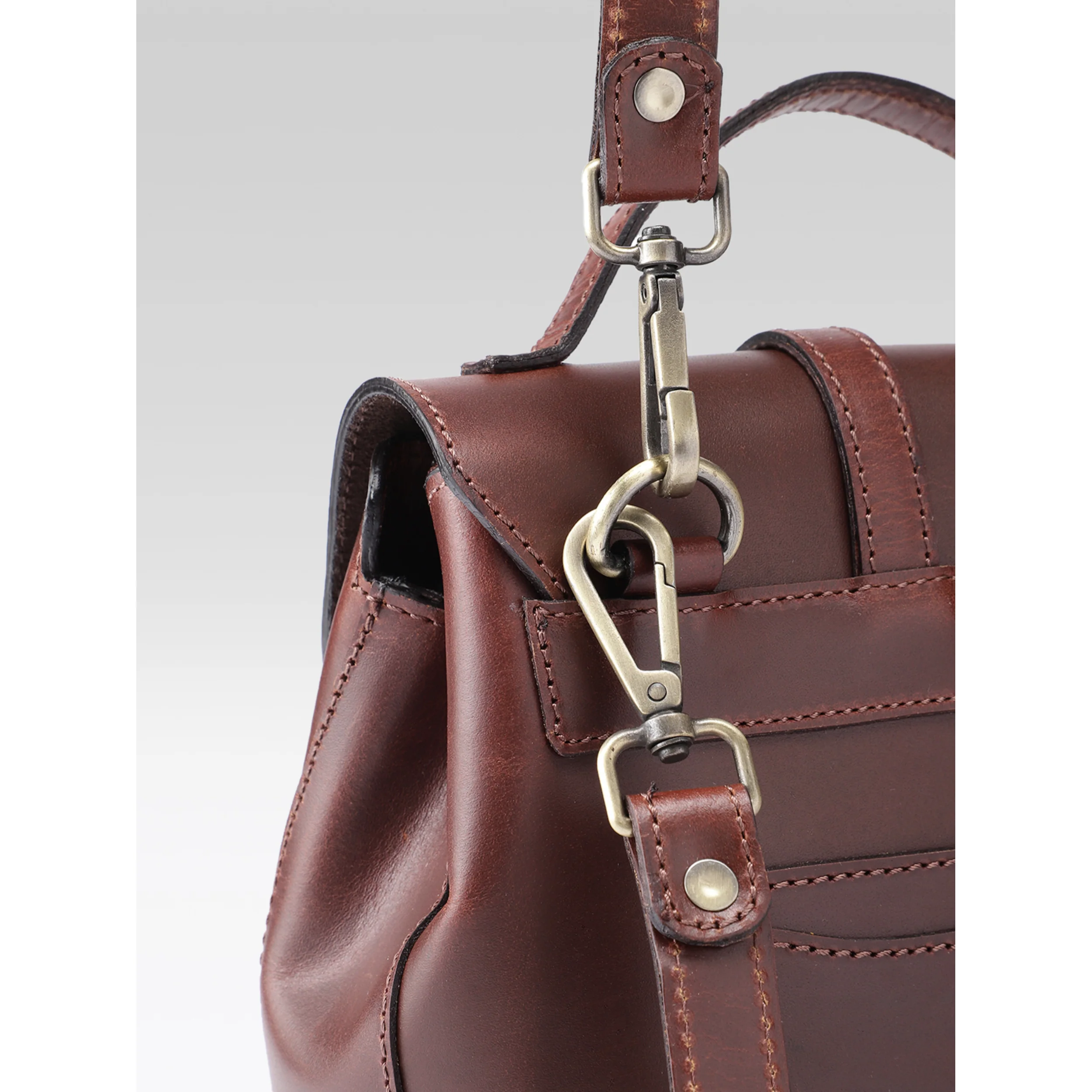 Premium Genuine Leather Mini Backpack for Women with Flap Closure - Image 9