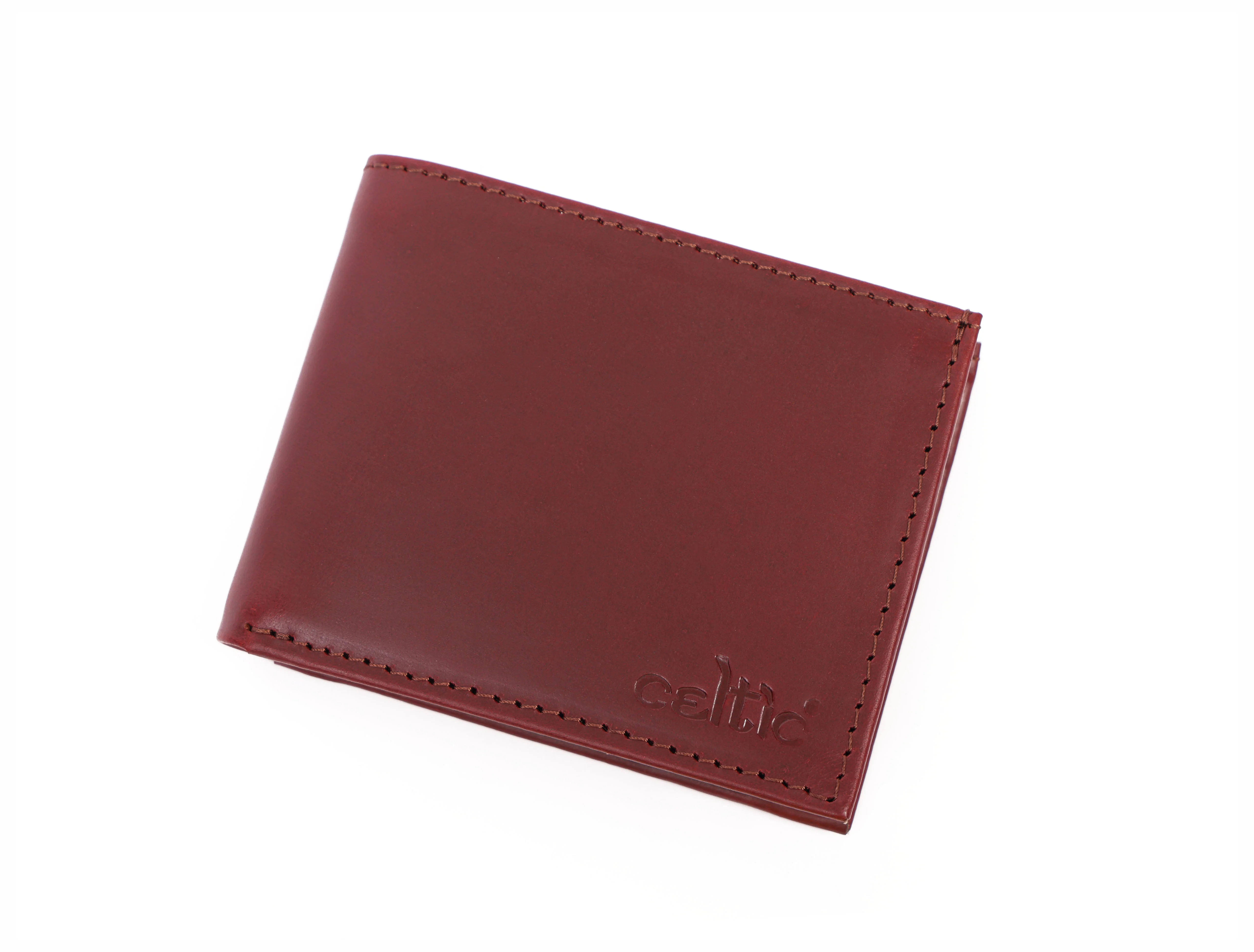 Premium Genuine Leather Burgundy Bi-Fold Wallet with Coin Pocket Wallet - Image 4