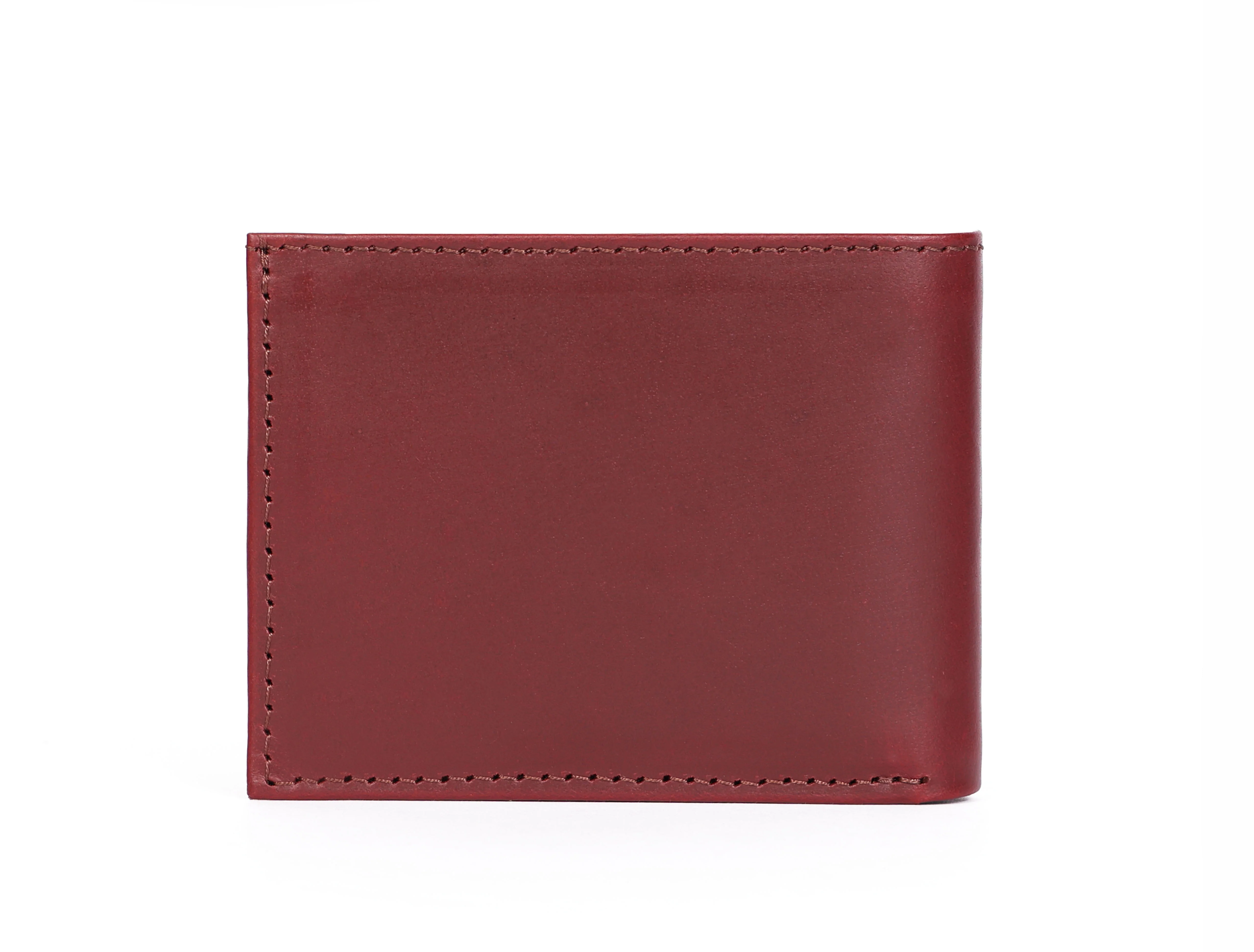 Premium Genuine Leather Burgundy Bi-Fold Wallet with Coin Pocket Wallet - Image 7