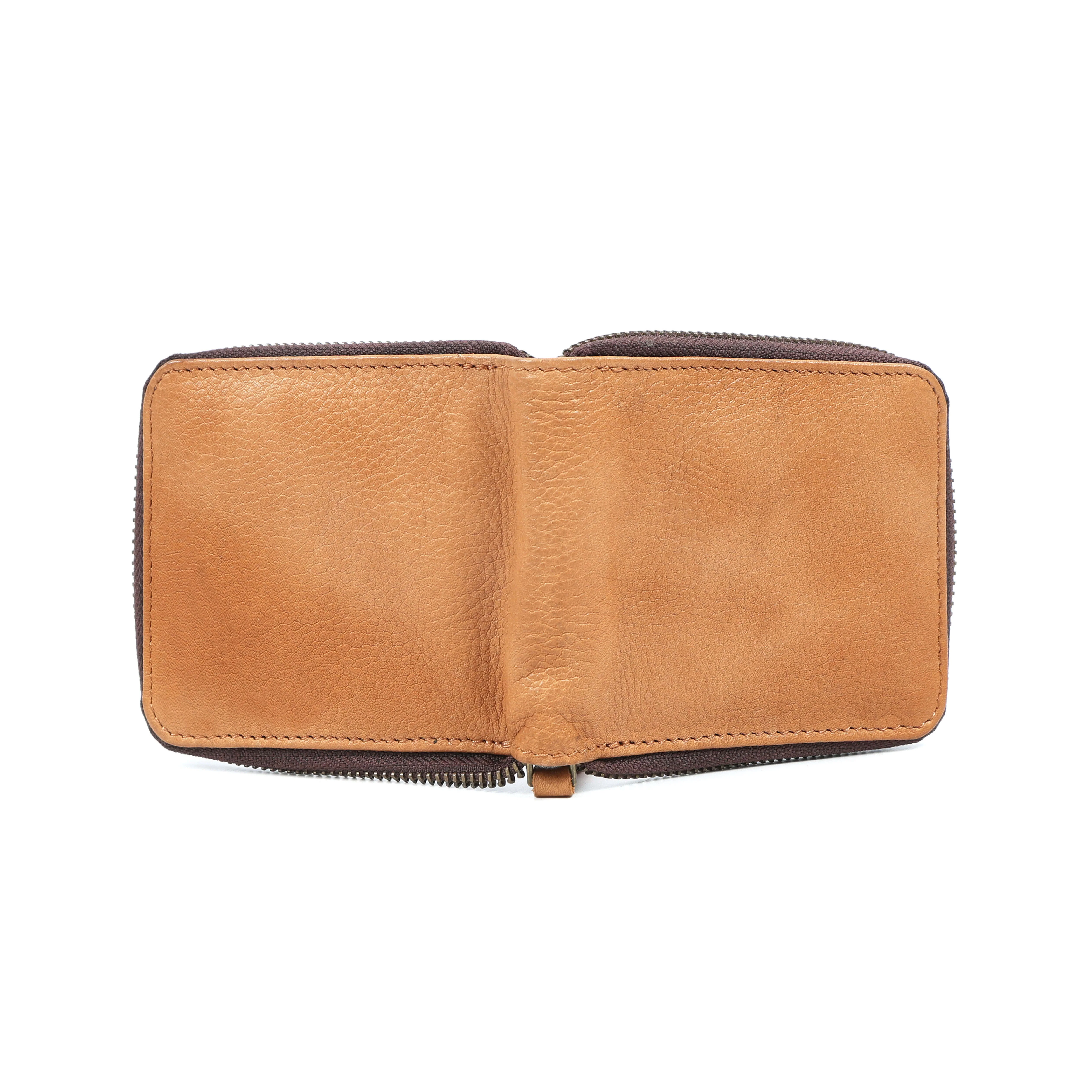 Premium Genuine Leather Zip-Around Compact Wallet - Image 3