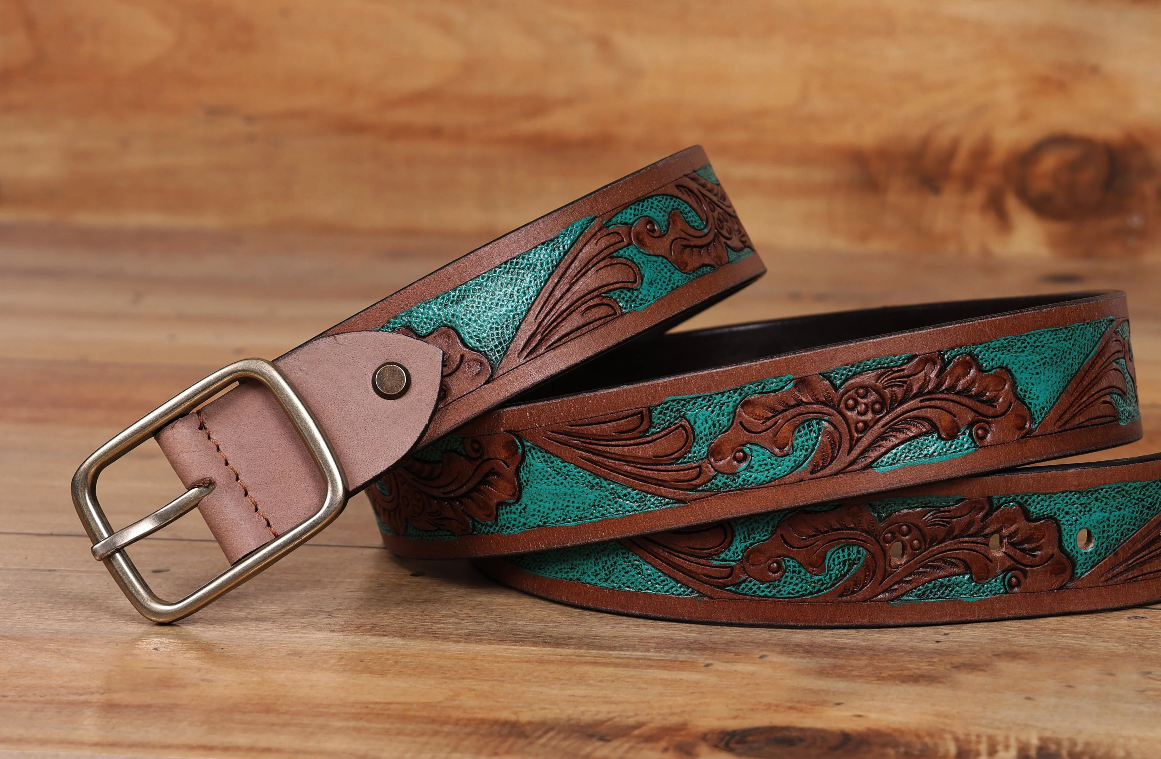 Carved Belt & Braided Wallet Combo - Image 4