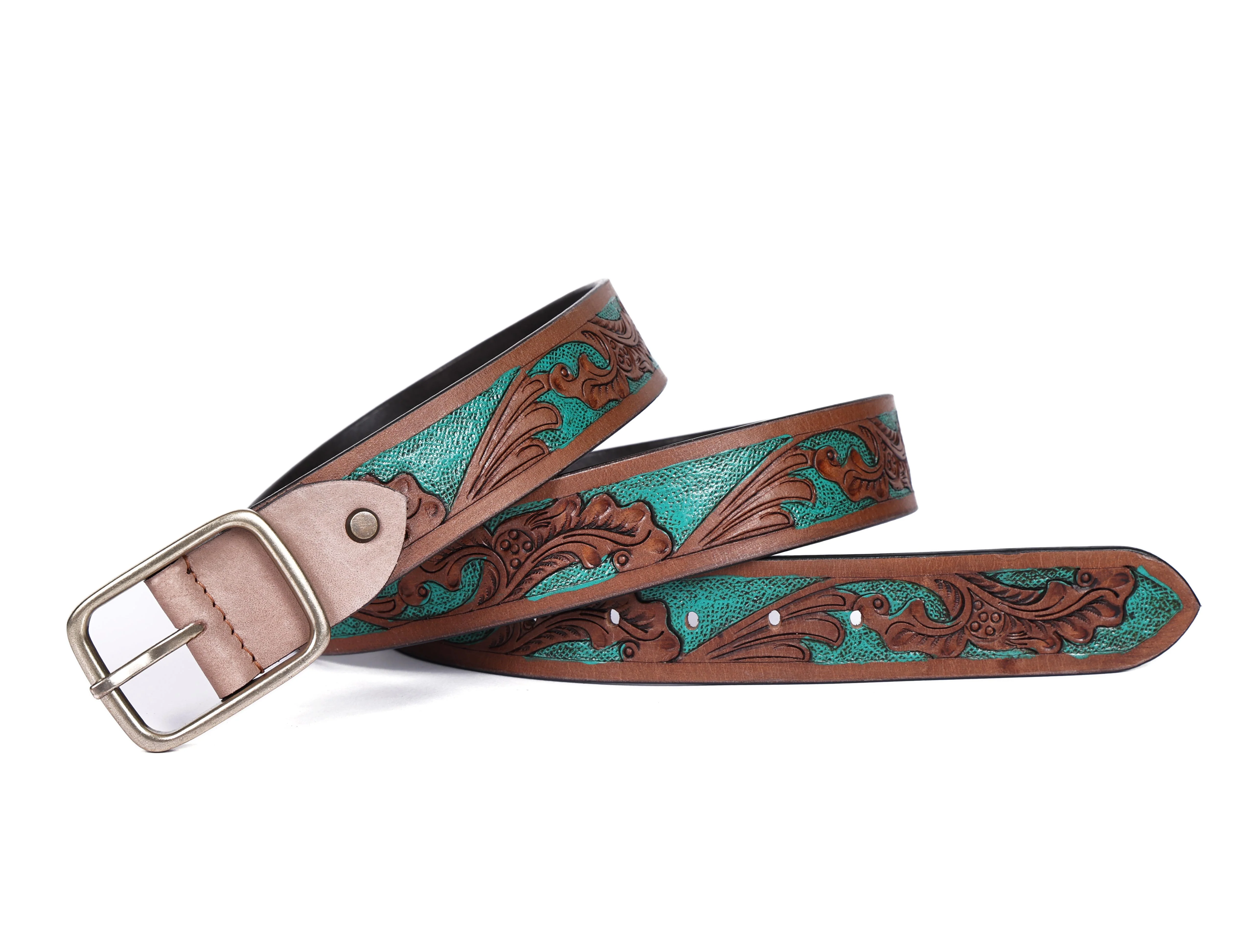 Carved Belt & Braided Wallet Combo - Image 7