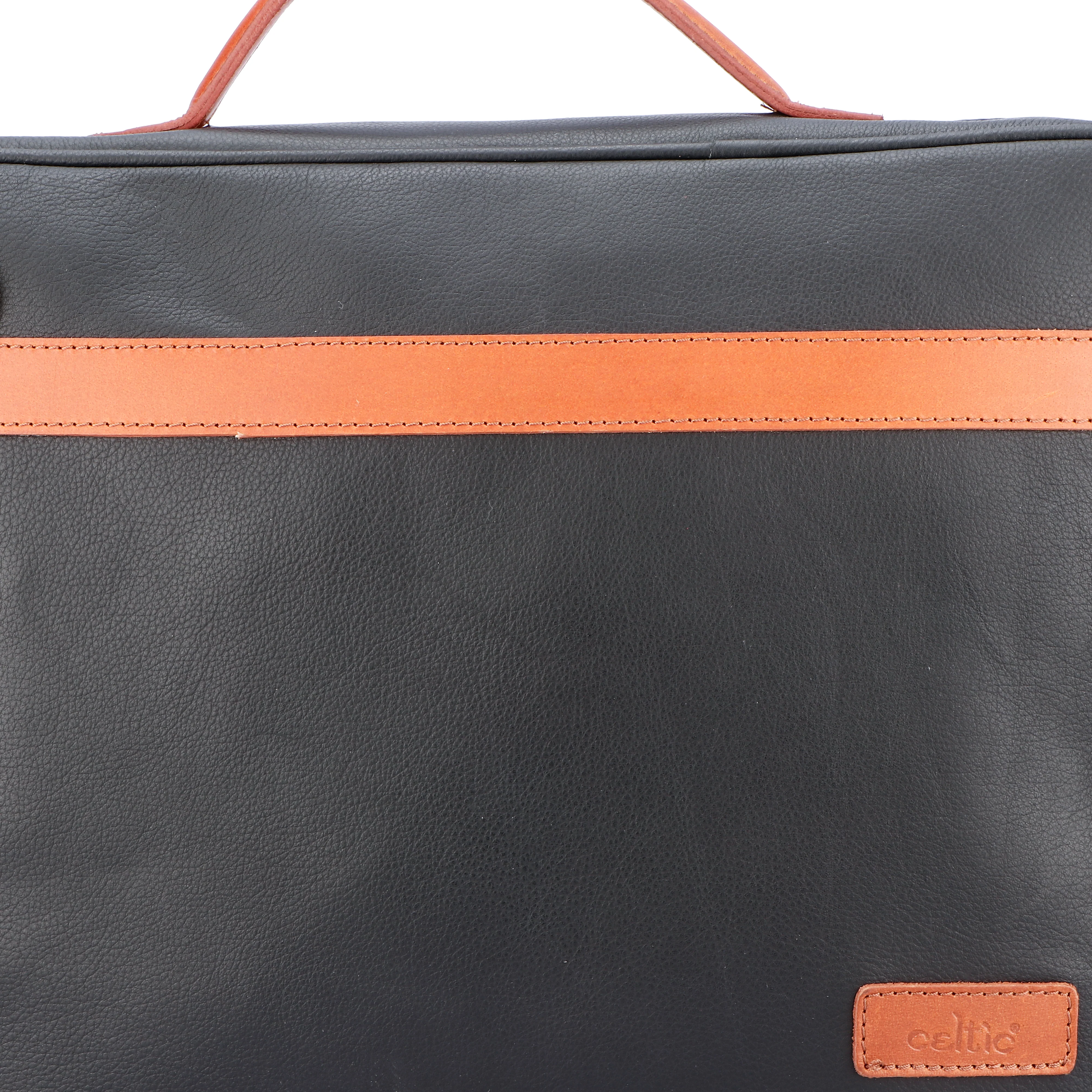 Premium Export-Quality Black Laptop Bag with Tan Leather Highlights with Detachable Strap - Image 5