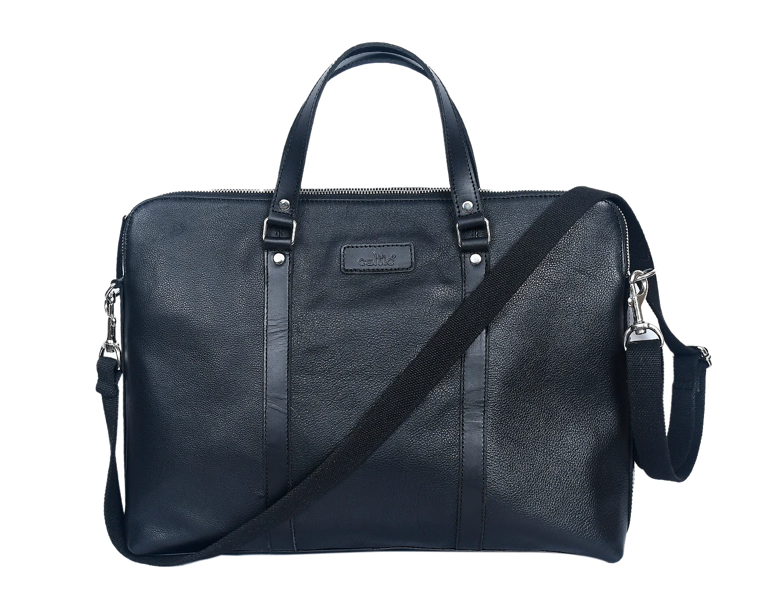 Premium Full-Grain Leather Laptop & Work Bag with Detachable Shoulder Strap - Image 3