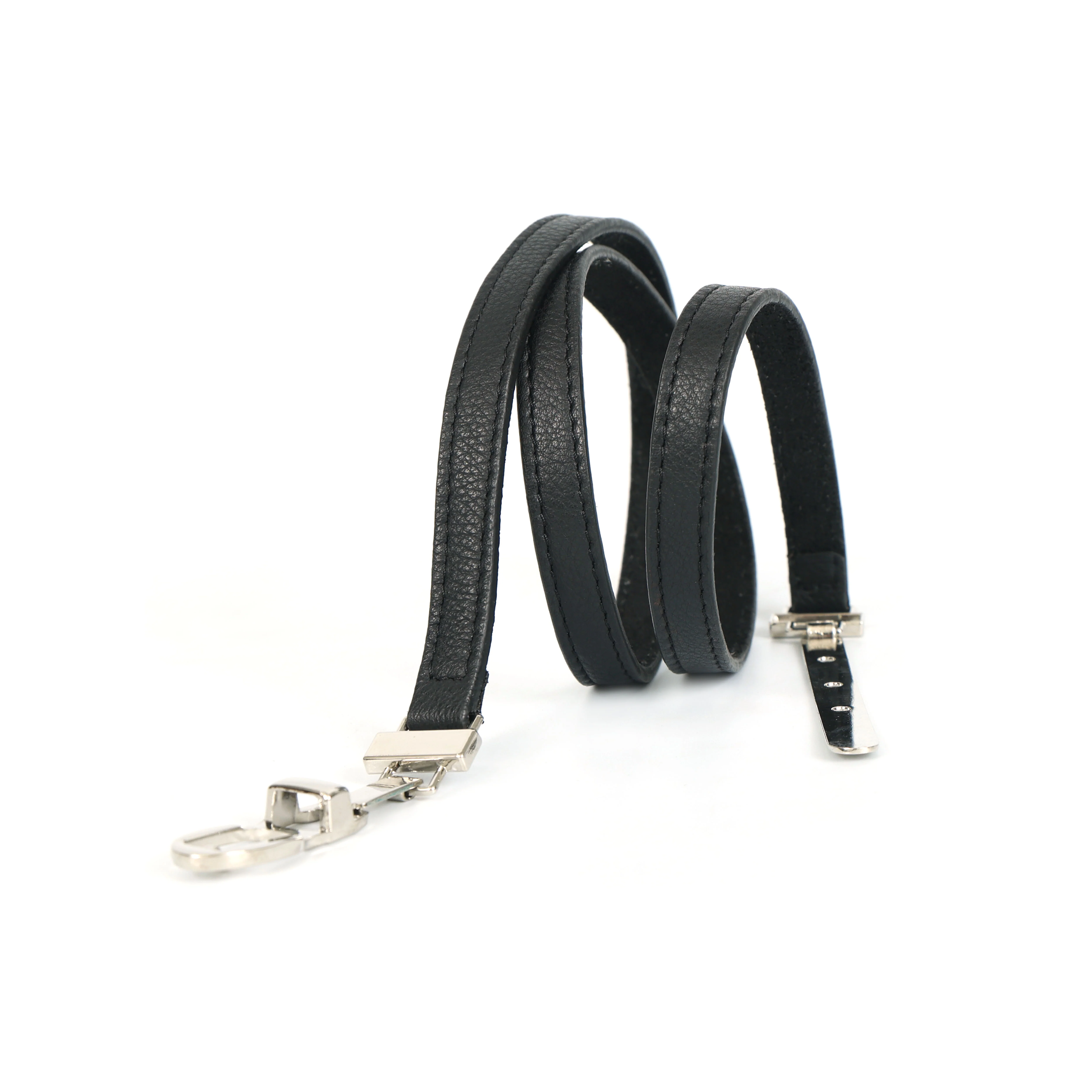 Celtic Black Genuine Leather Belt for Women | Sleek Slim Belt with Polished Metal Buckle - Image 4