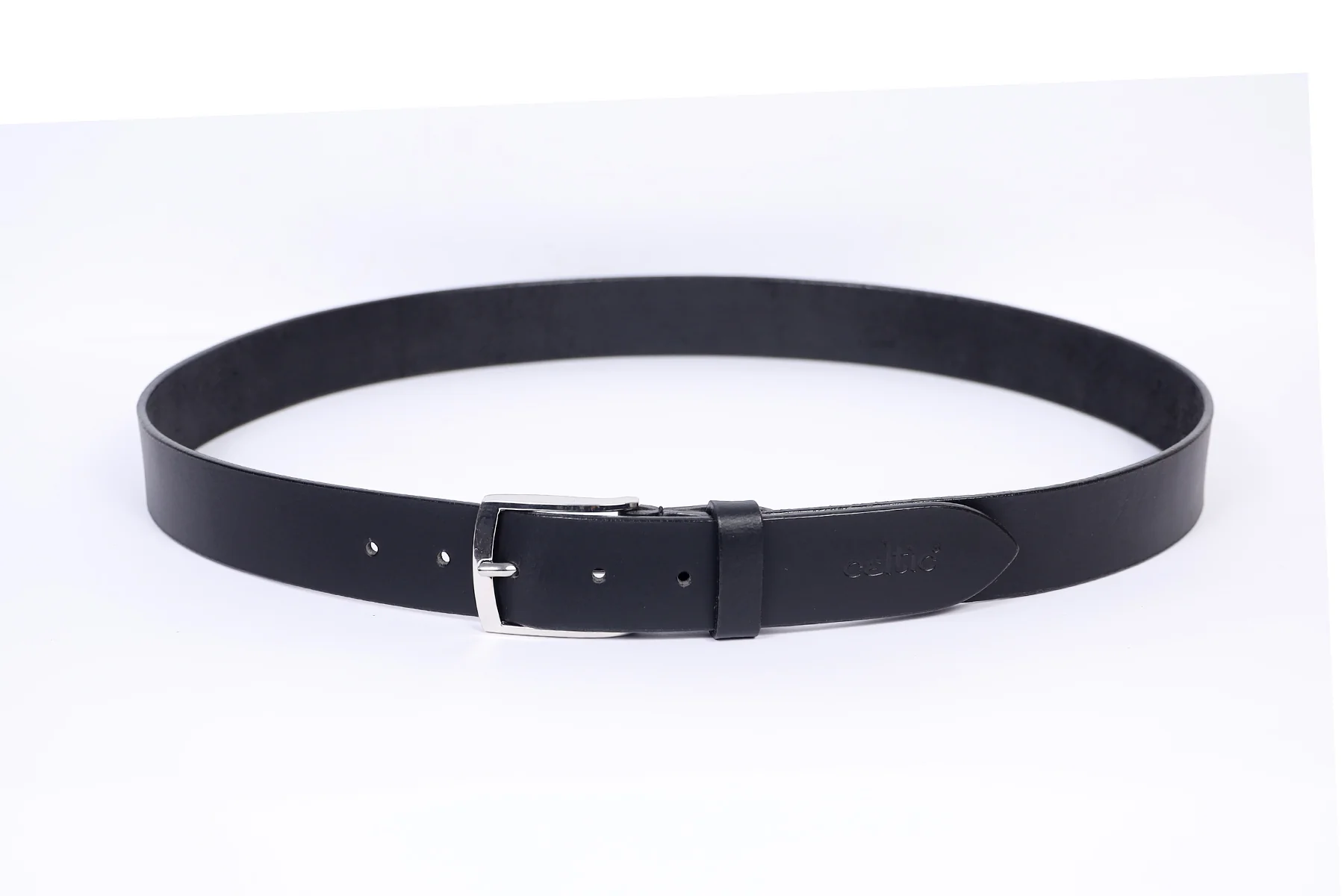 Celtic 35MM Black Premium Leather Belt, Art: LB-745 - Image 3