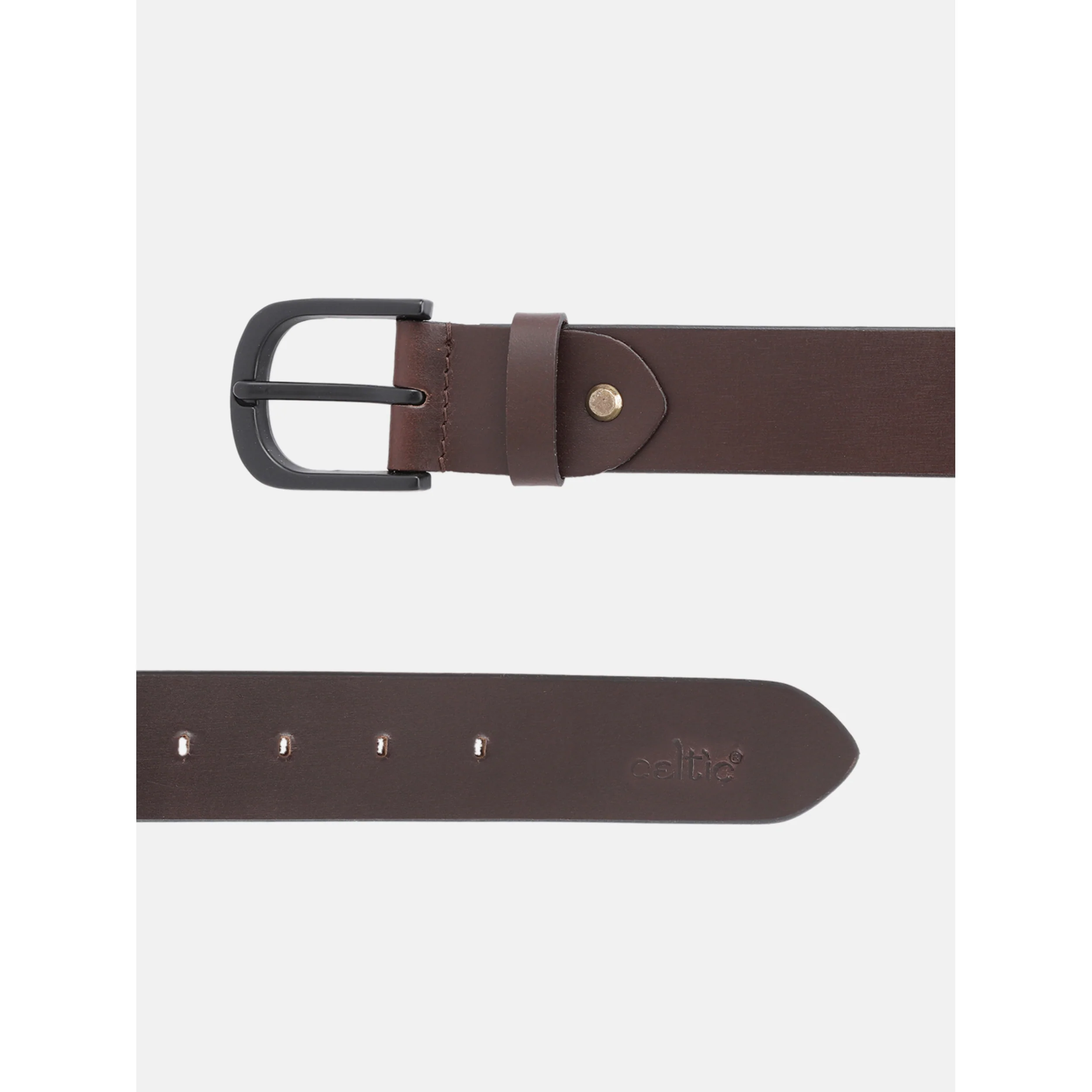 Celtic Men Genuine Leather Black Waist Accessory Durable Metal Buckle Formal Casual Wear - Image 4