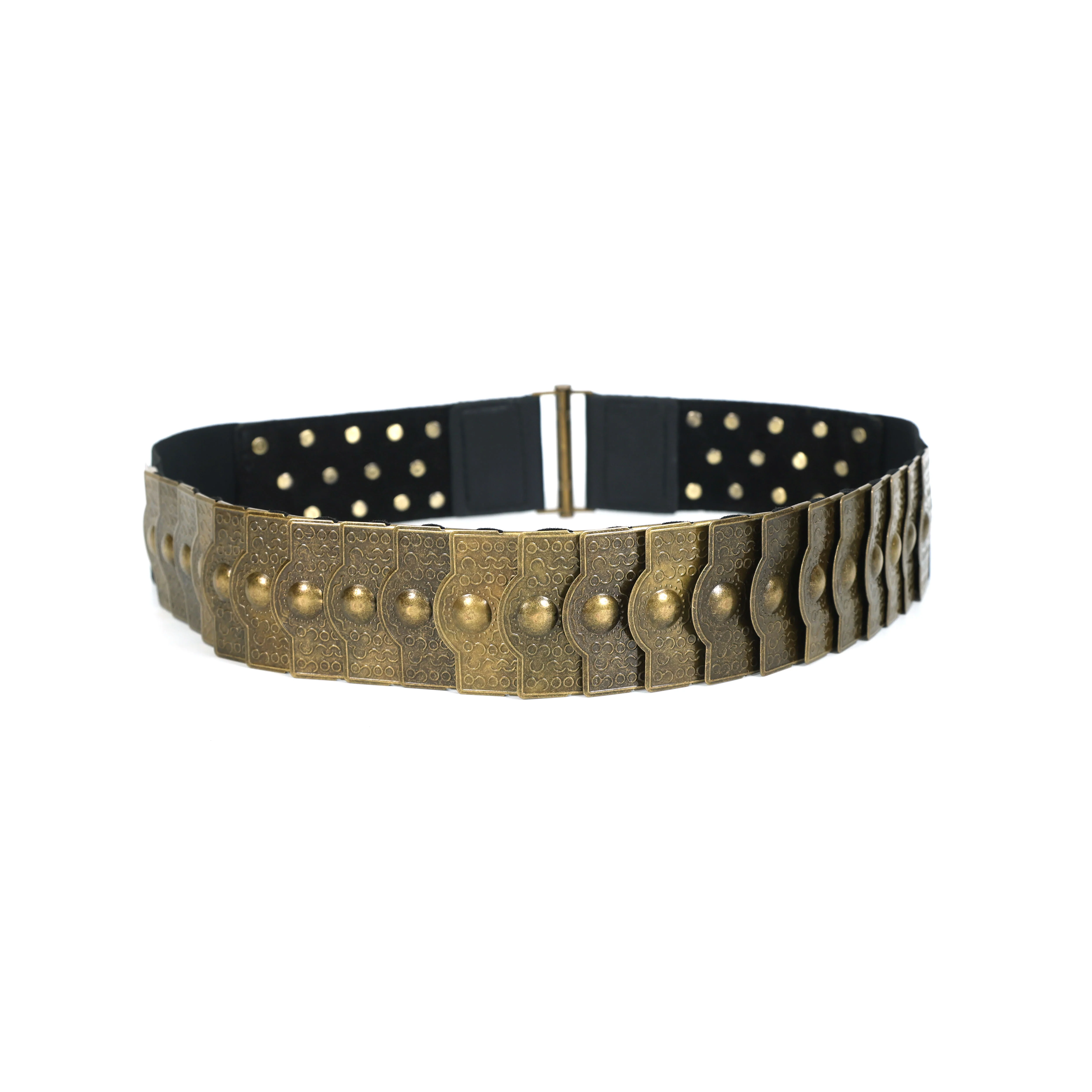Celtic Black Studded Elastic Waist Belt for Women | Trendy Stretchable Fashion Belt with Golden Buckle for Dresses & Jeans - Image 3