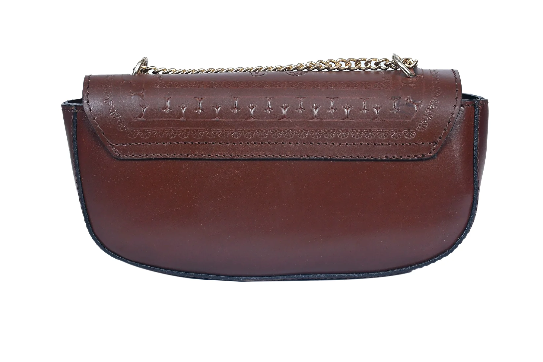 Premium Embossed Leather Chain Sling Bag | Handcrafted with Magnetic Closure - Image 3