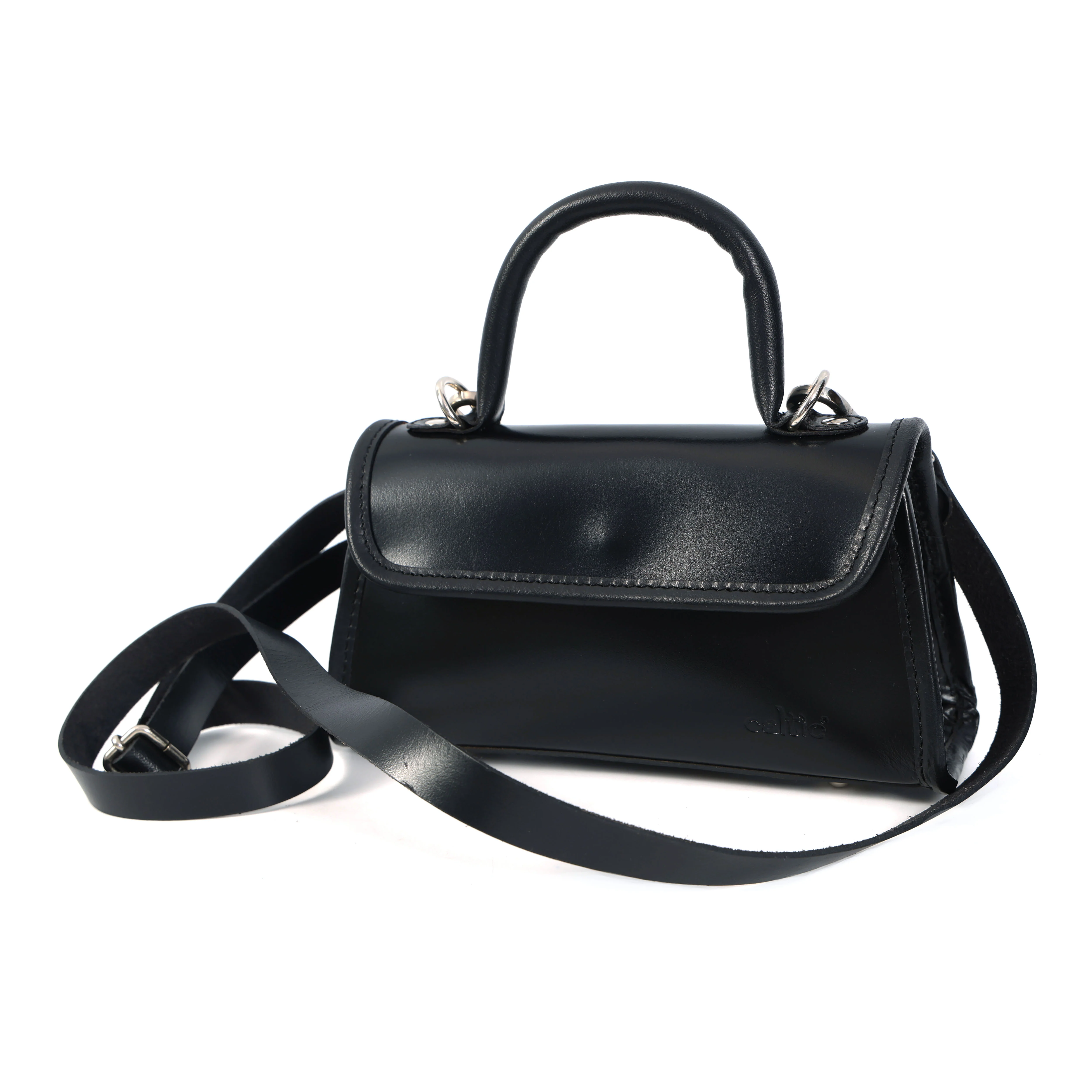 Premium  Leather Top-Handle Handbag with Flap Closure - Image 11