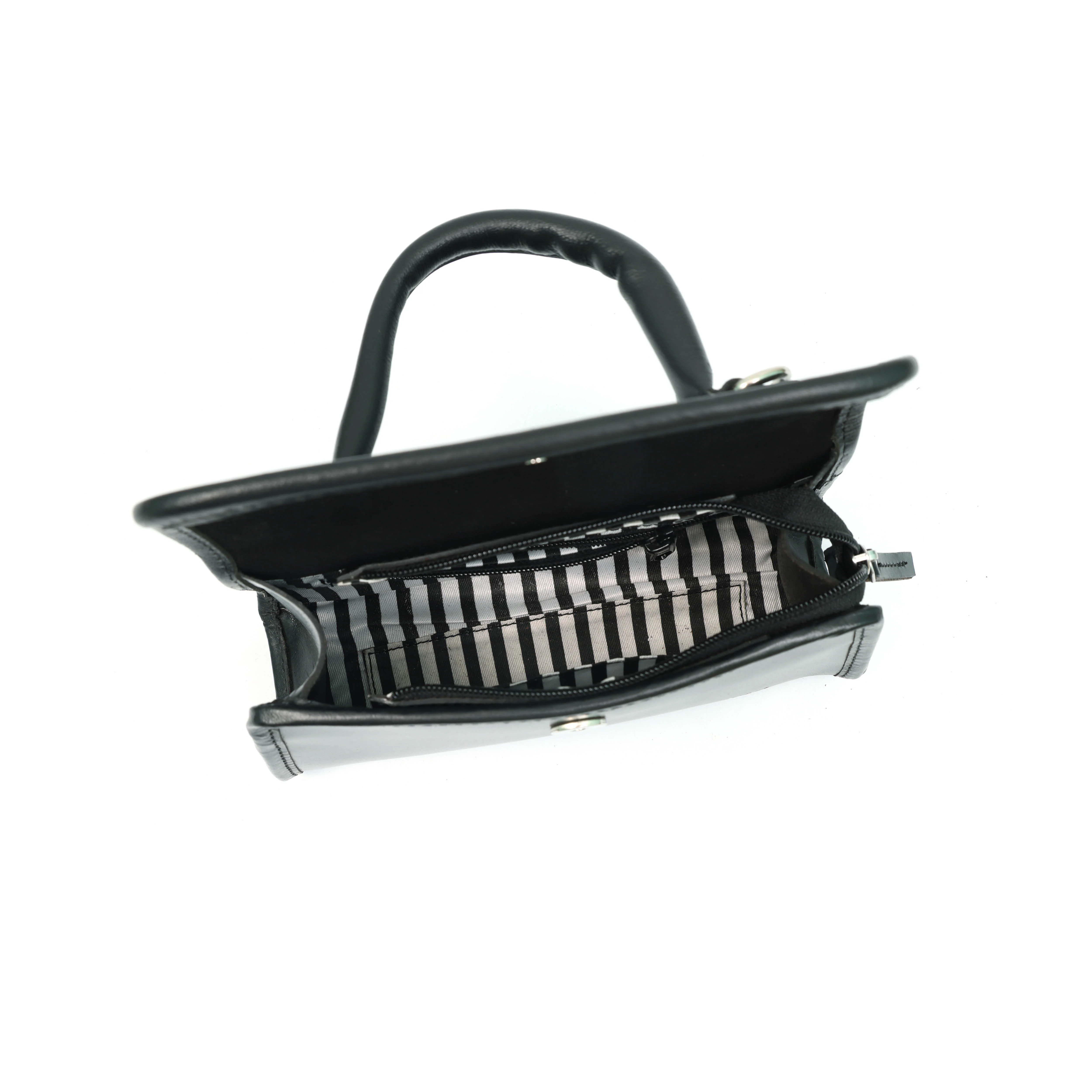 Premium  Leather Top-Handle Handbag with Flap Closure - Image 12