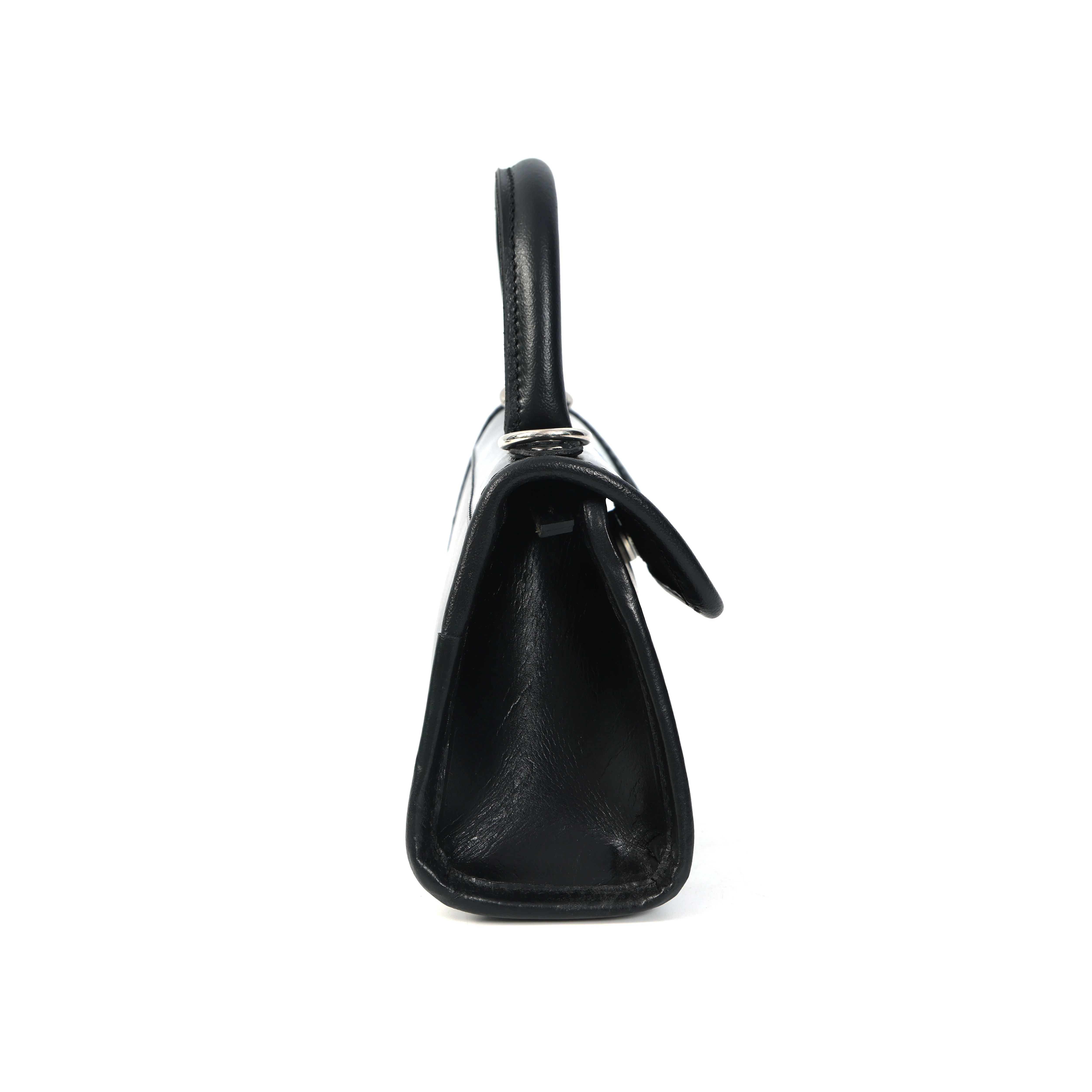 Premium  Leather Top-Handle Handbag with Flap Closure - Image 14