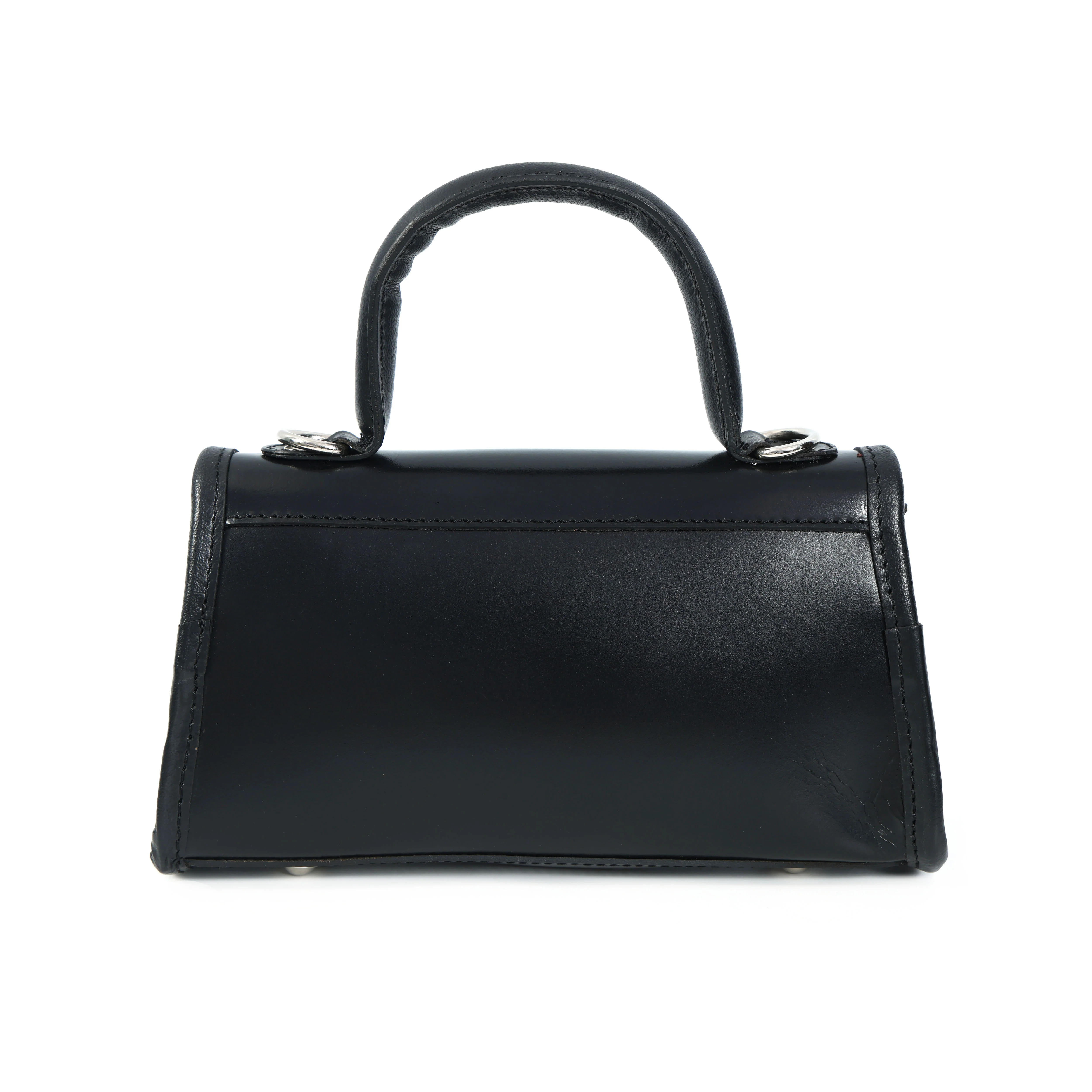 Premium  Leather Top-Handle Handbag with Flap Closure - Image 16