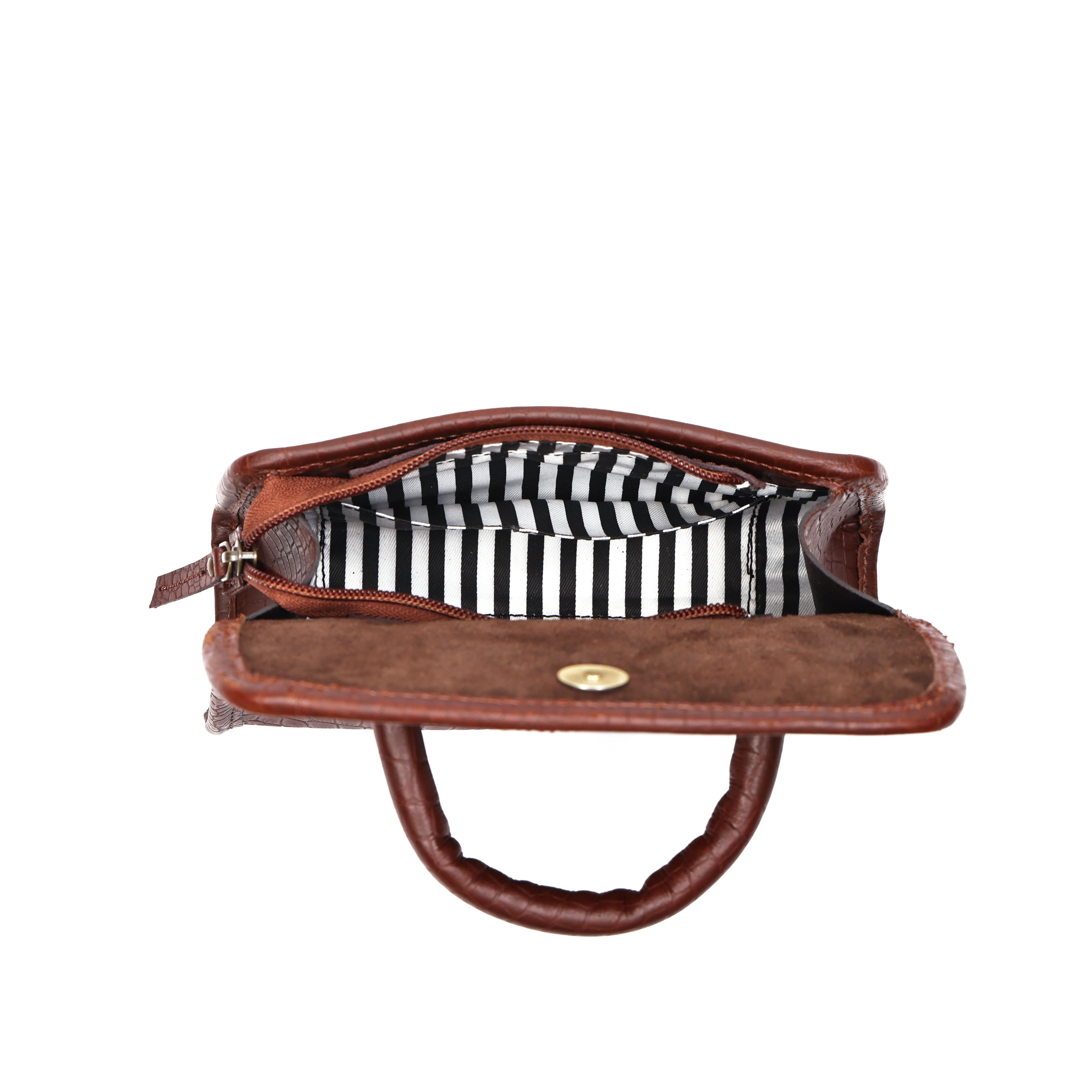 Premium  Leather Top-Handle Handbag with Flap Closure - Image 19