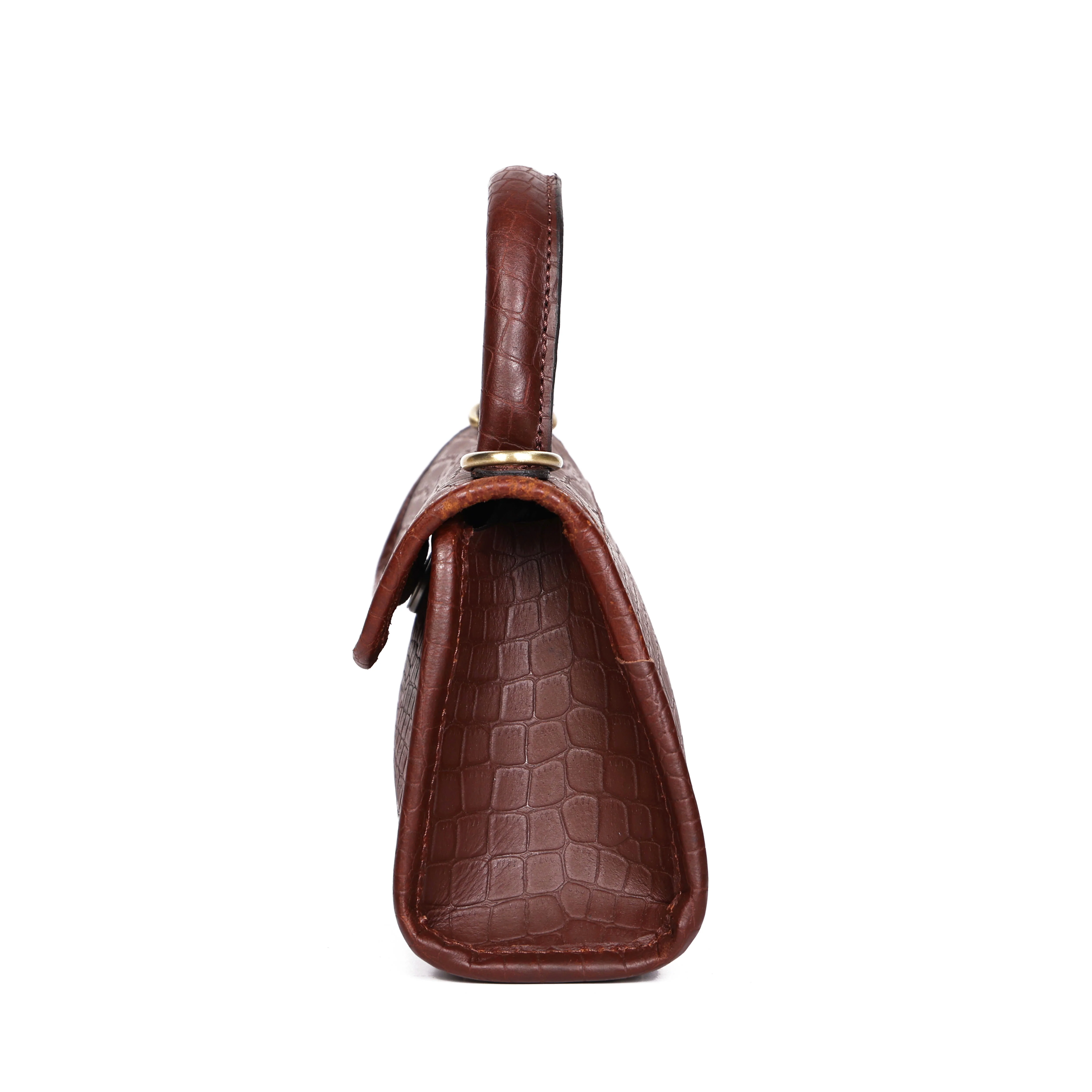Premium  Leather Top-Handle Handbag with Flap Closure - Image 24