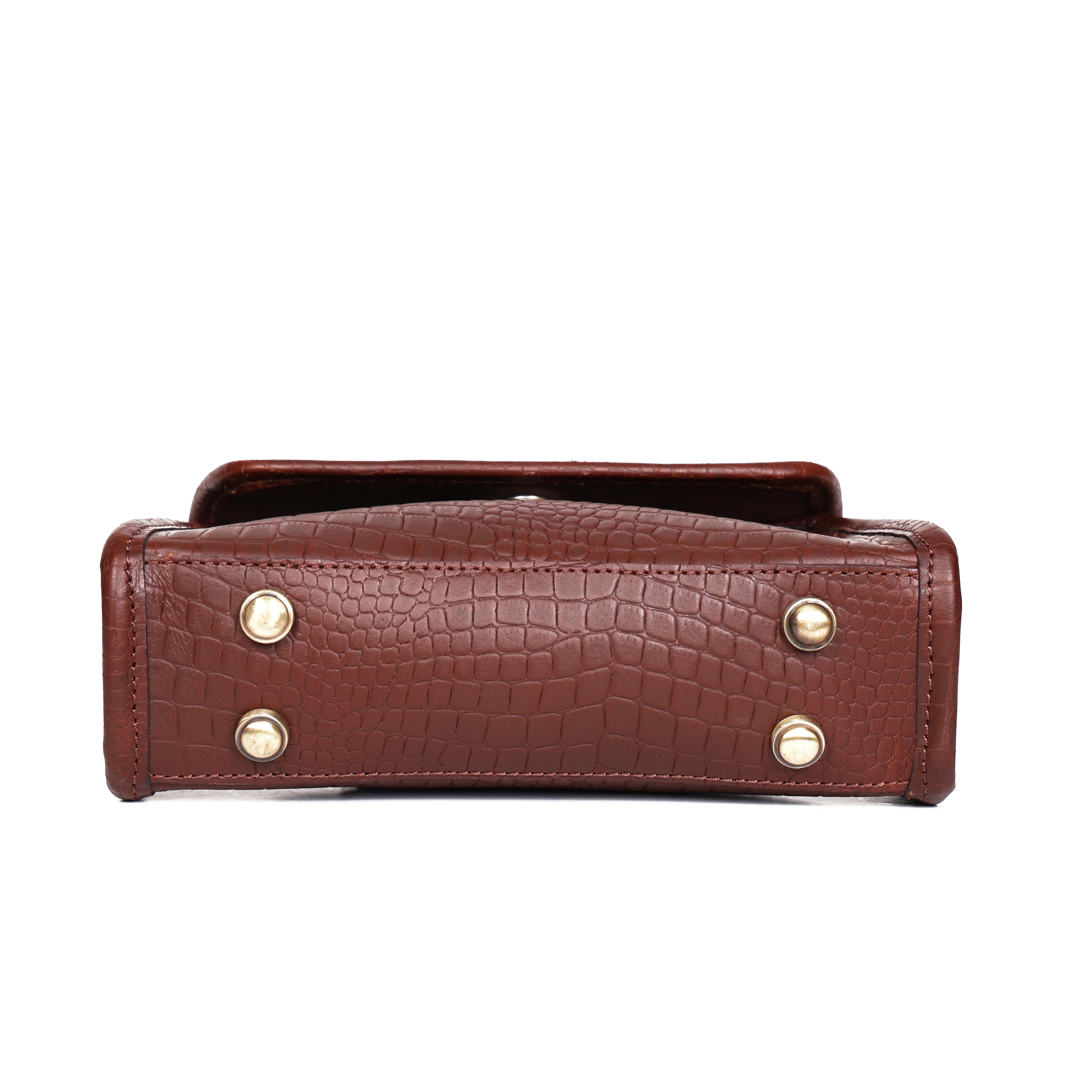 Premium  Leather Top-Handle Handbag with Flap Closure - Image 28