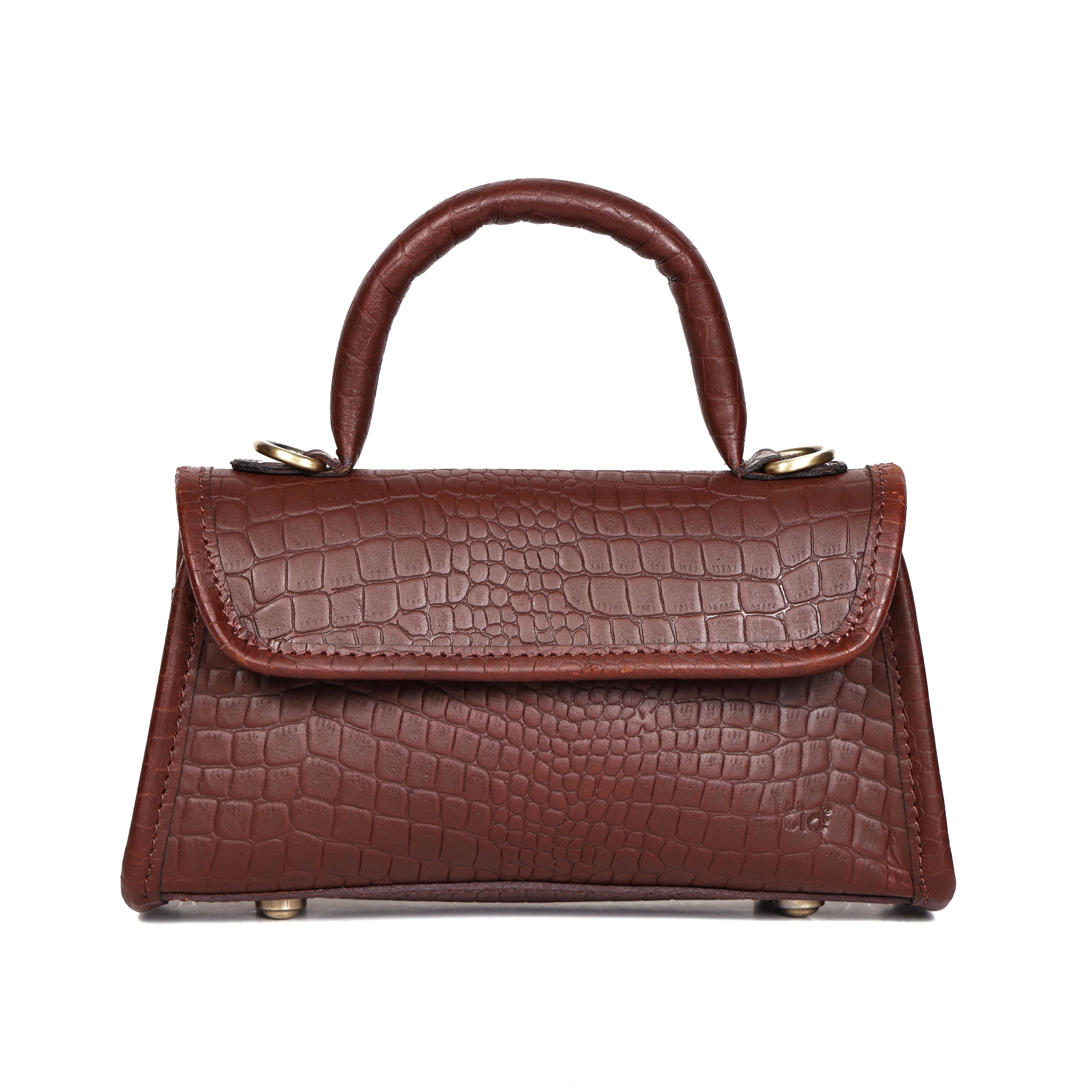 Premium  Leather Top-Handle Handbag with Flap Closure - Image 4